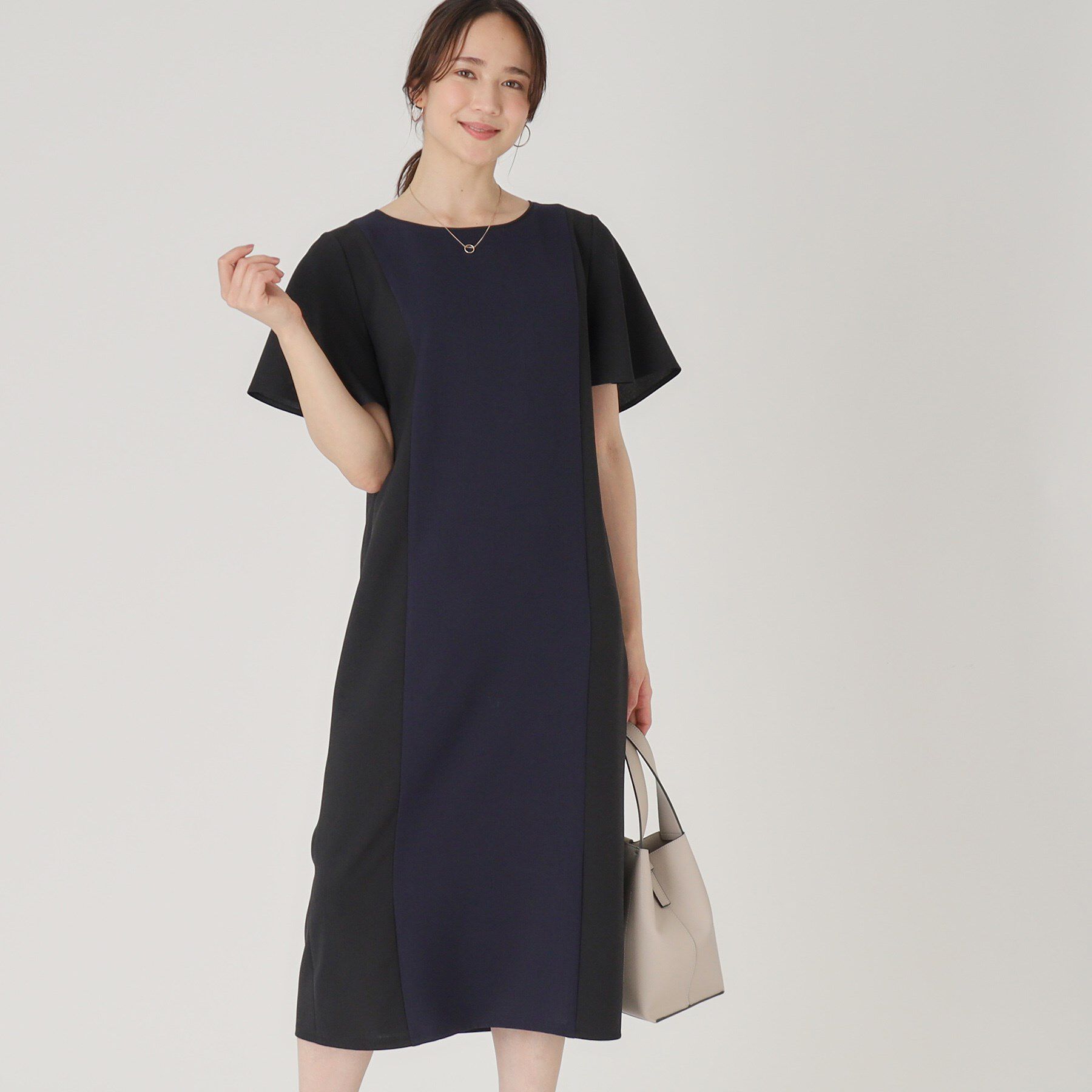 COUP DE CHANCE「【洗える／日本製】配色デザインワンピース」|ワンピース|