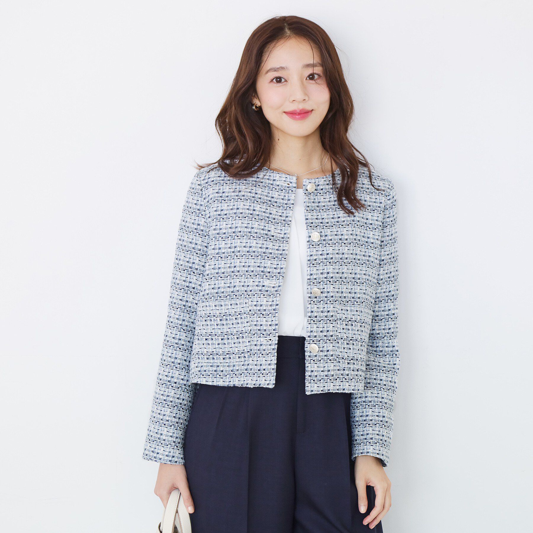 COUP DE CHANCE「【ON/OFF着回し】カラーツイードジャケット」|ノーカラージャケット|