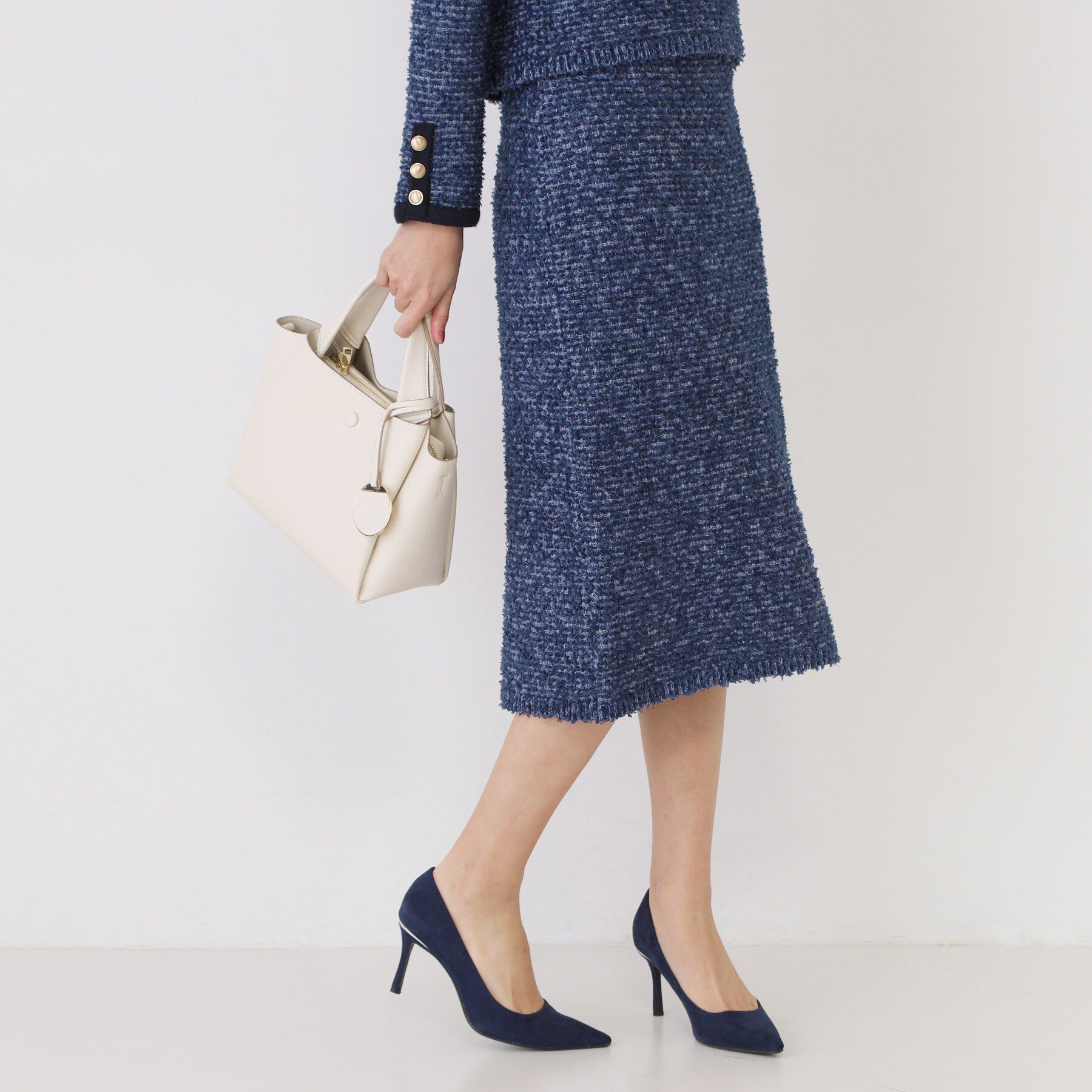 COUP DE CHANCE「【洗える/セットアップ可/ウエストゴム】ツイード調ニットスカート」|スカート|