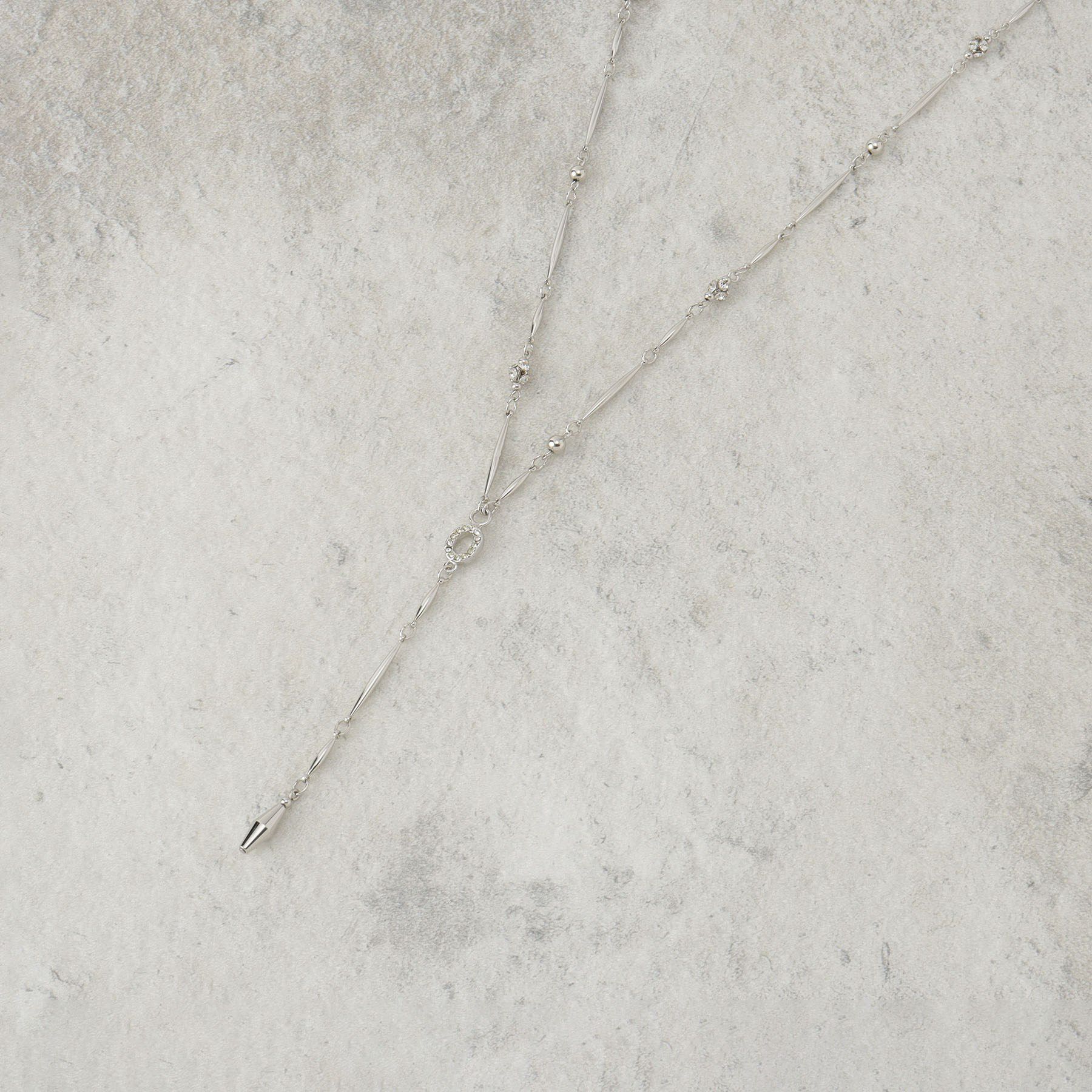 COUP DE CHANCE「パール調＆メタルY／日本製／長さ調整可能」|ネックレス|シルバー(306)