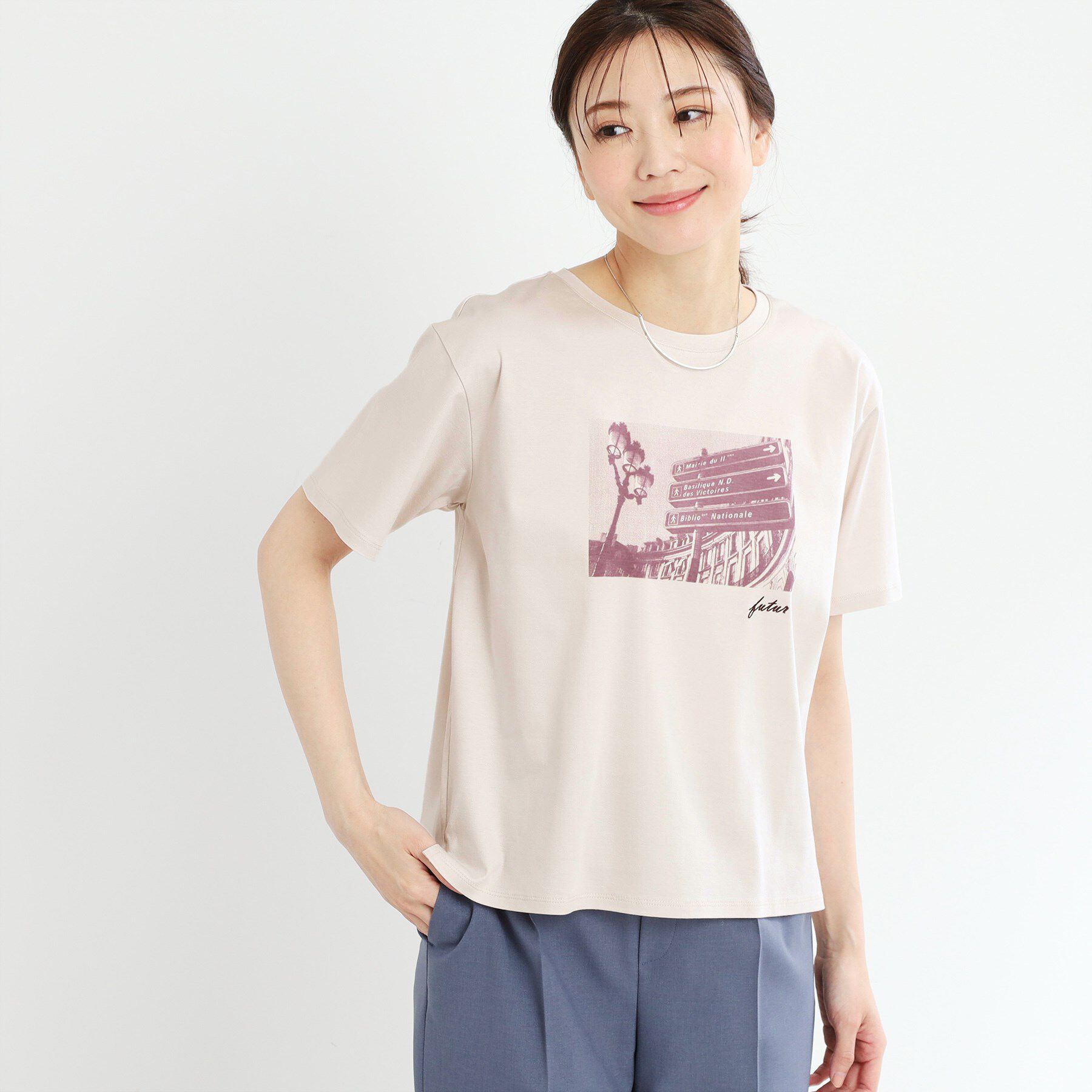 Reflect「【夏SALE／UVカット／接触冷感／マシンウォッシュ可】フォトプリントTシャツ」|Tシャツ・カットソー|ライトベージュ(05
