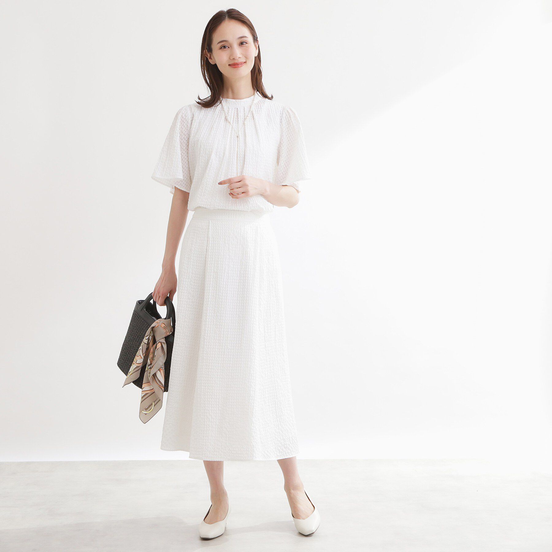 Reflect「【選べる2柄／セットアップ可】プチスタンドカラーブラウス」|その他|