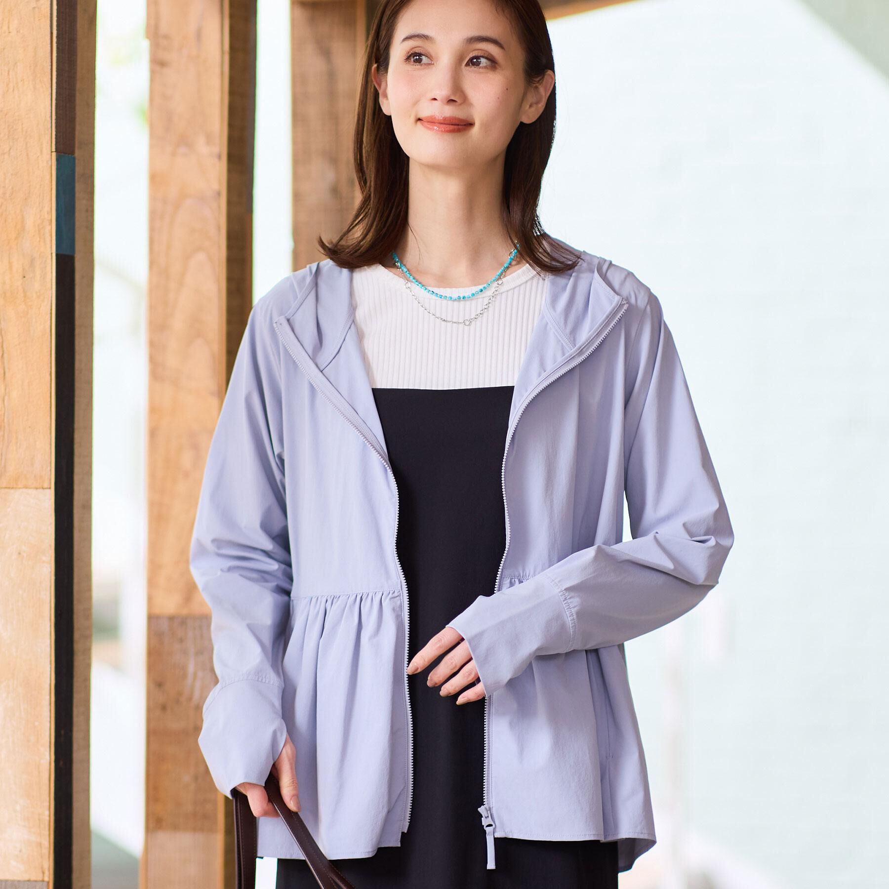 Reflect「【UVカット／接触冷感】ラッシュガードパーカー」|ブルゾン・スタジャン|サックスブルー(09