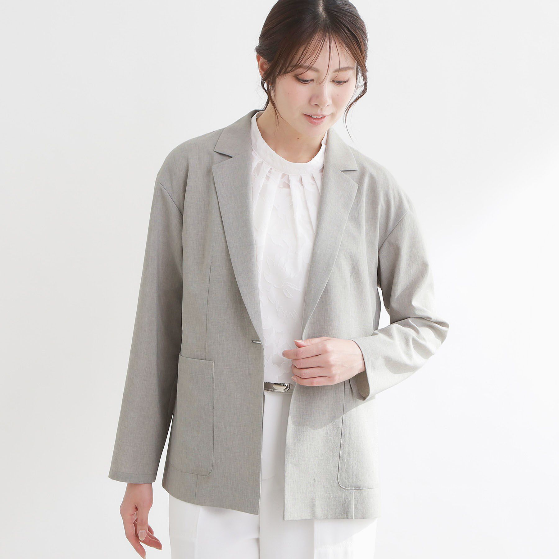 Reflect「リラクシーテーラードジャケット」|テーラードジャケット|ライトグレー(011