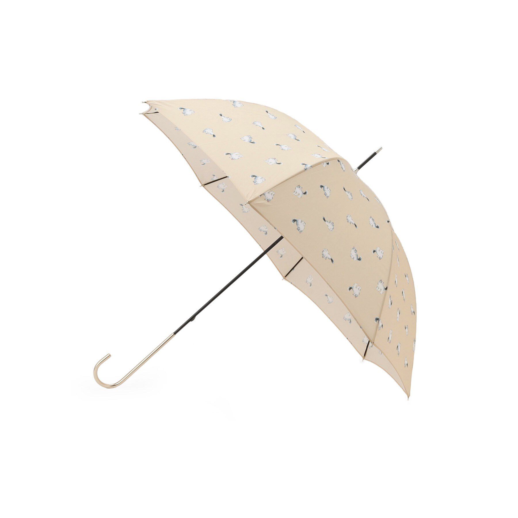 grove「【晴雨兼用】雨長キャッツ（長傘）」|傘|ライトベージュ(05