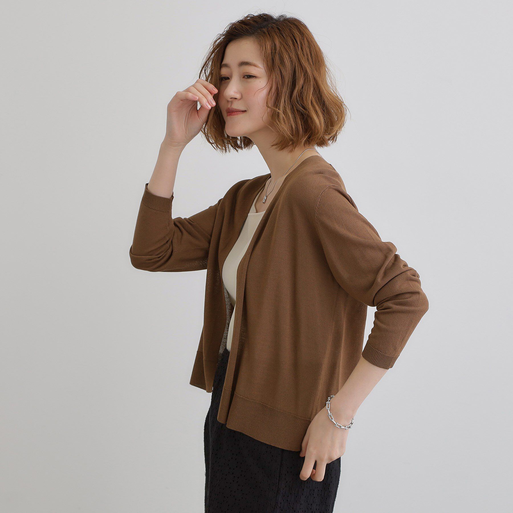 grove「【接触冷感/UVカットetc】夏に嬉しい機能付き！ベーシックショートカーディガン」|カーディガン|