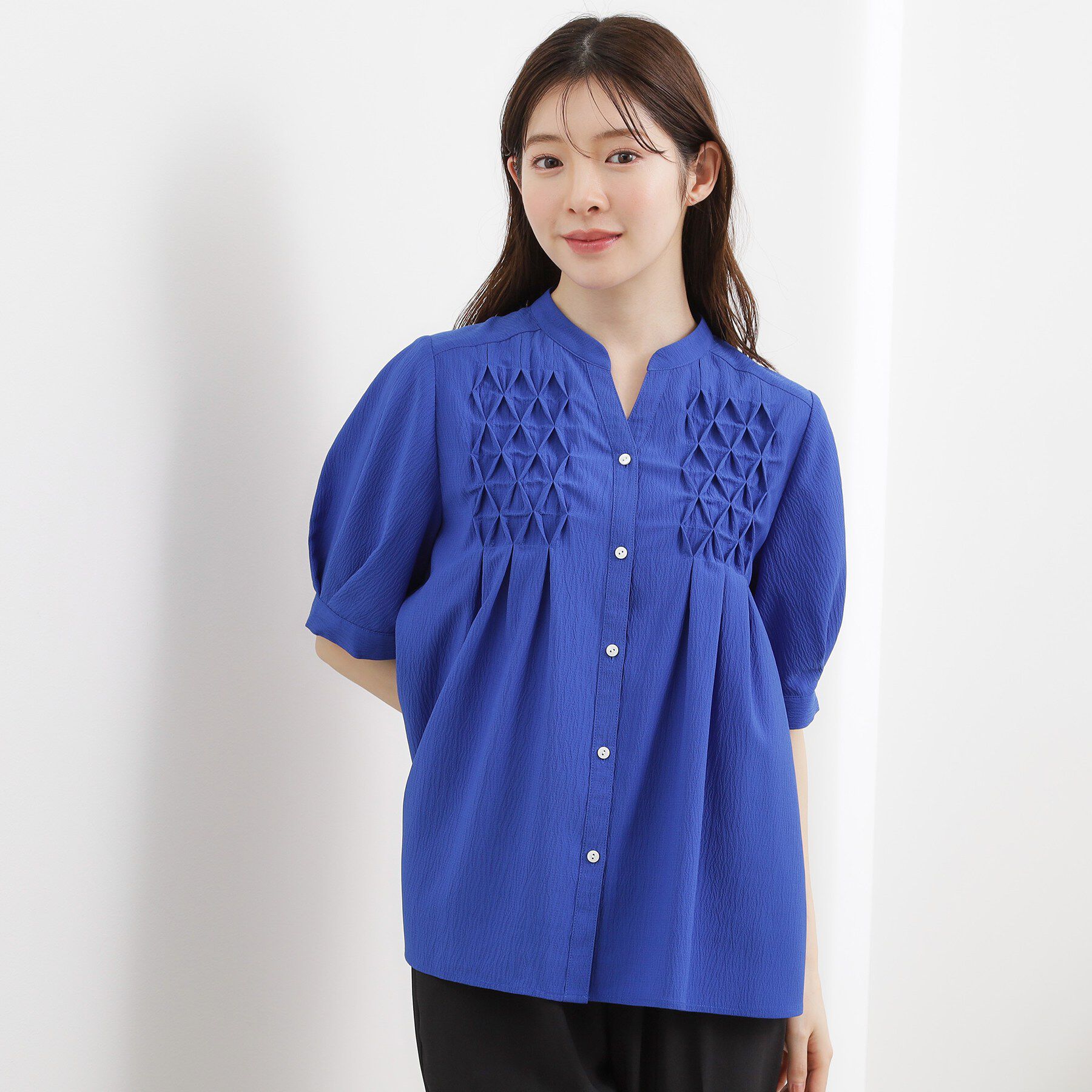 grove「スモッキングタックブラウス」|シャツ・ブラウス|