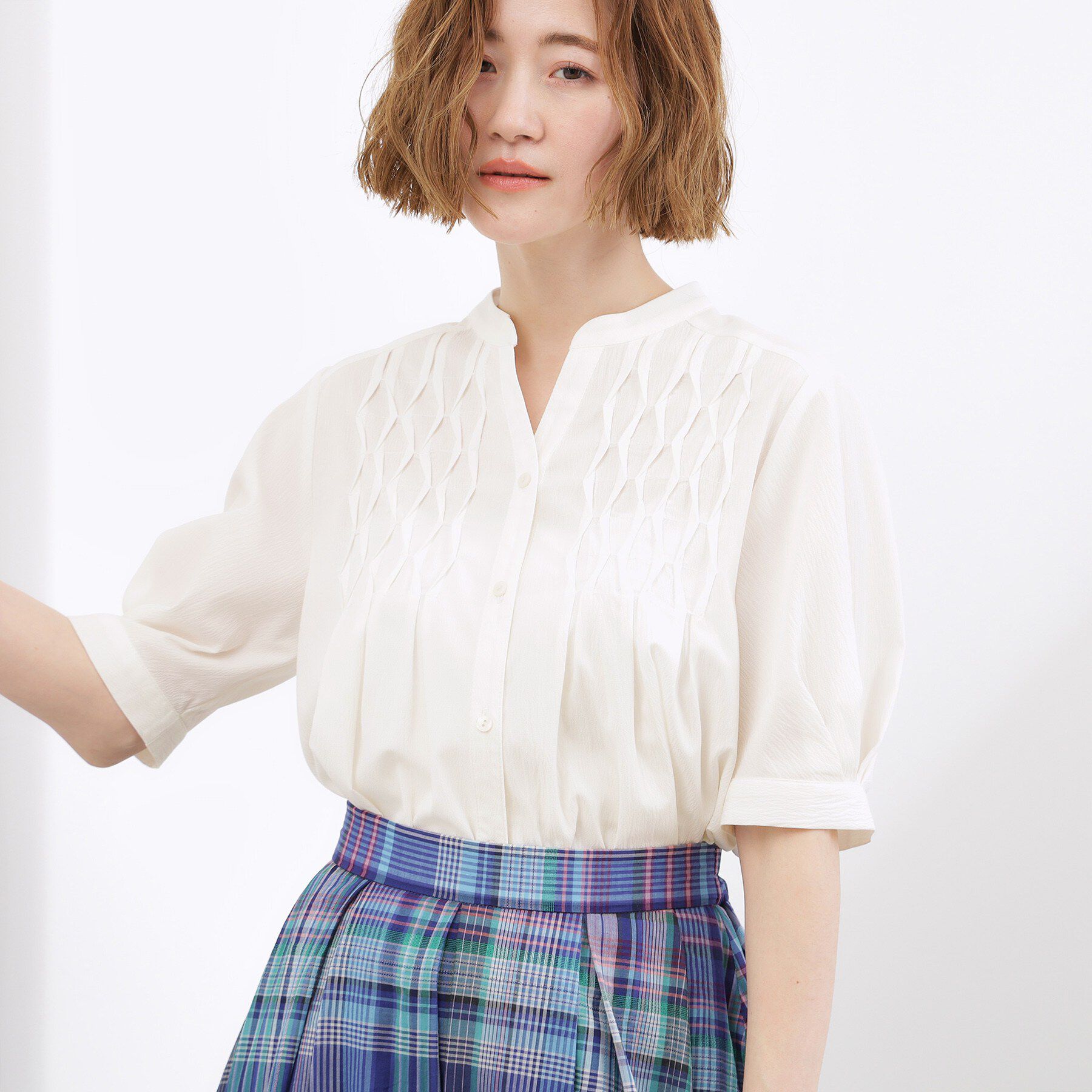 grove「スモッキングタックブラウス」|シャツ・ブラウス|