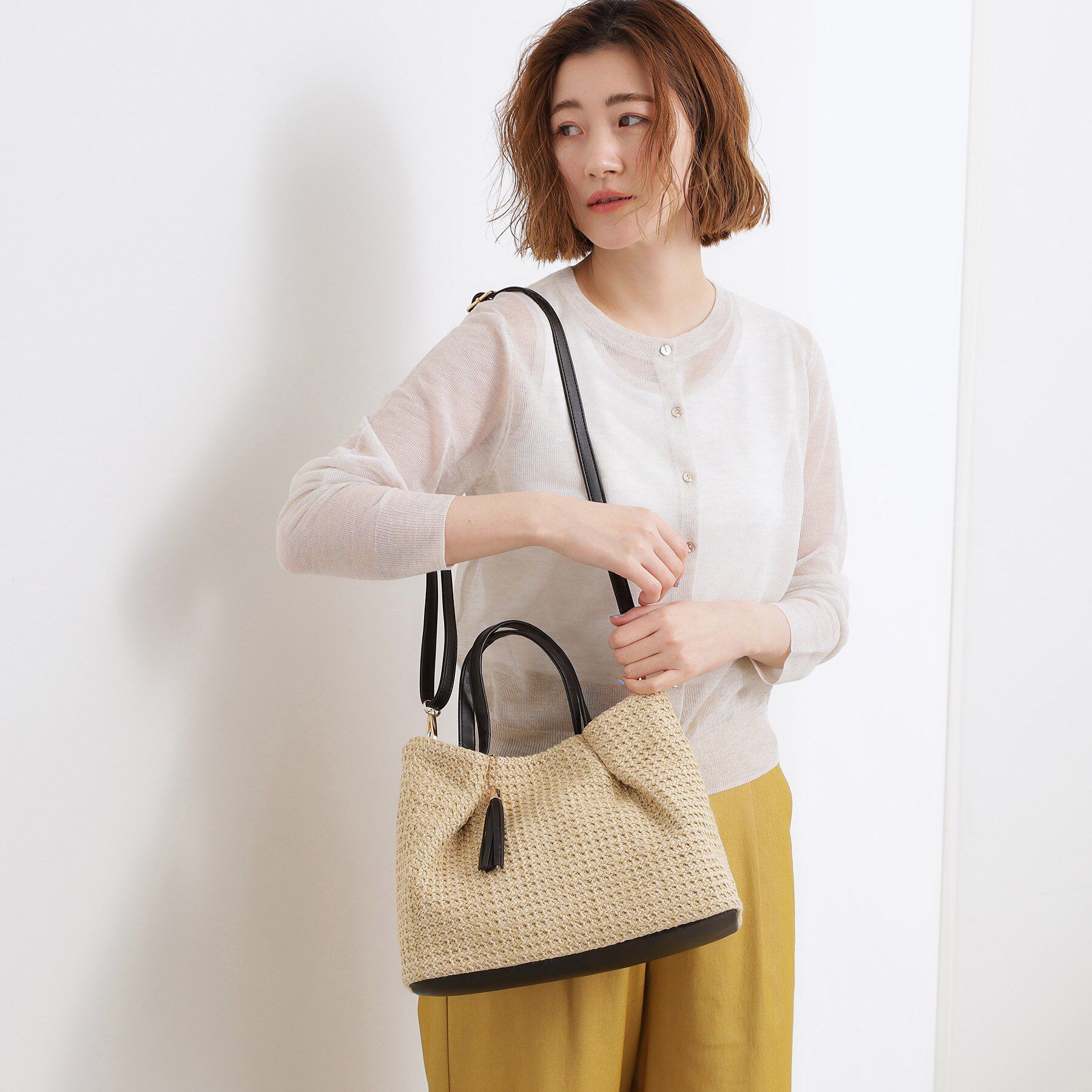 grove「タックタッセルPP2WAYトート」|トートバッグ|