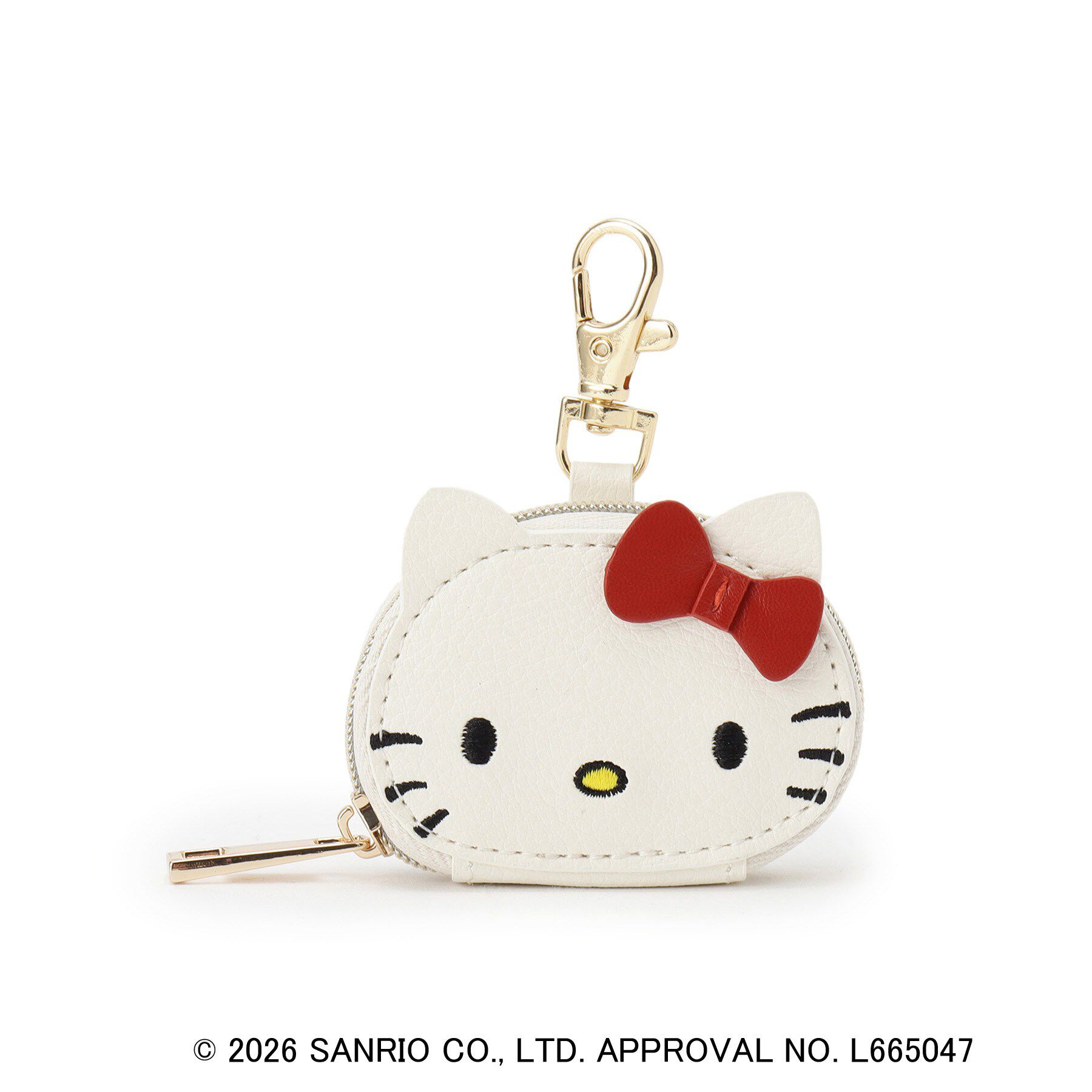 grove「【ハローキティ】フェイスチャームポーチ」|ポーチ|アイボリー(スタンダ