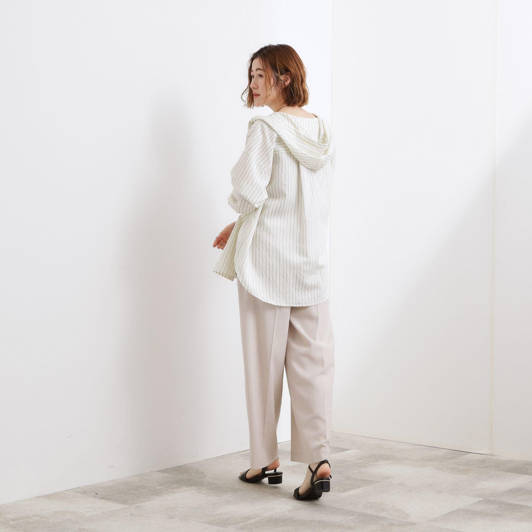 grove「ストライプ フーディシャツ」|シャツ・ブラウス|