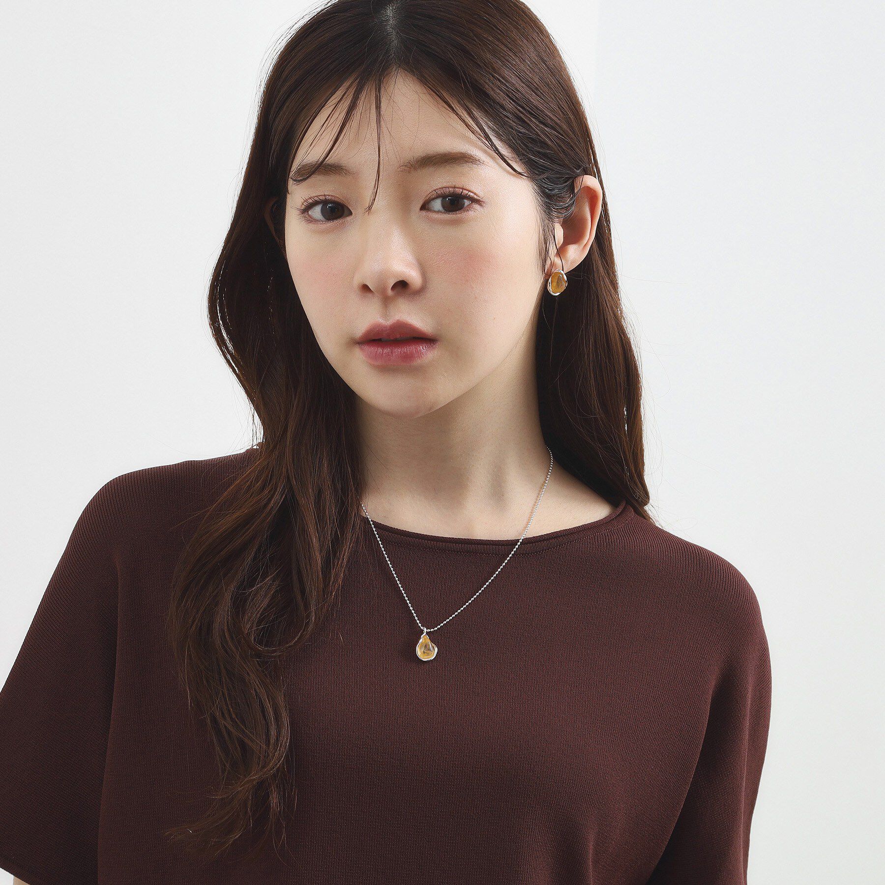 grove「ストーン調メタルショートネックレス」|ネックレス|