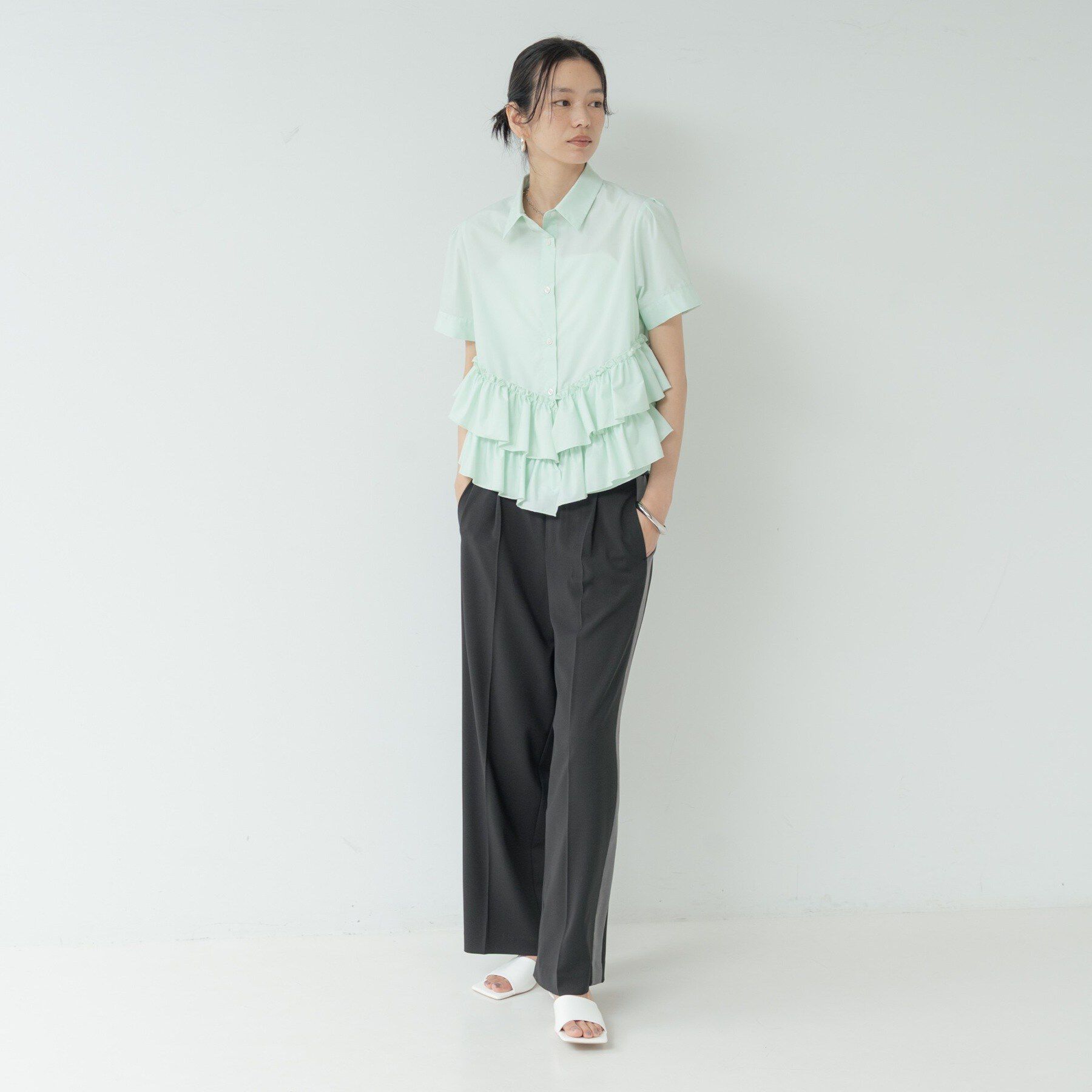 GALLEST「ティアードフリルヘムシャツ」|シャツ・ブラウス|