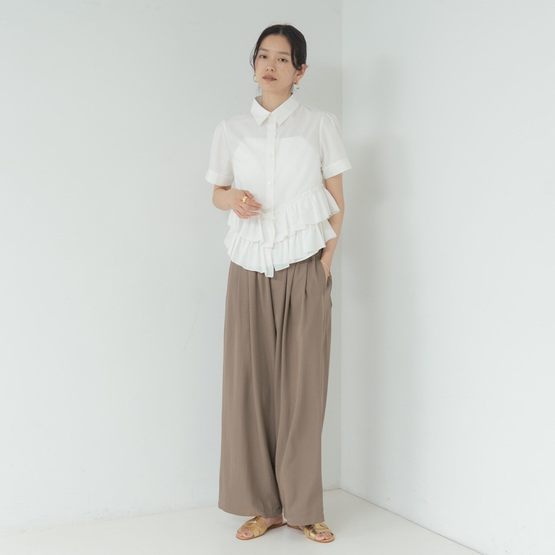 GALLEST「ティアードフリルヘムシャツ」|シャツ・ブラウス|