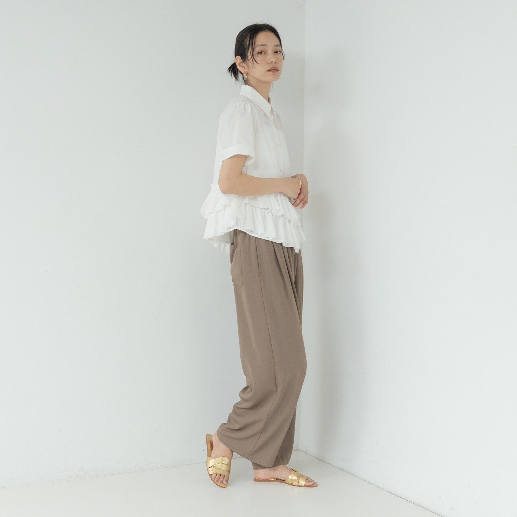 GALLEST「ティアードフリルヘムシャツ」|シャツ・ブラウス|