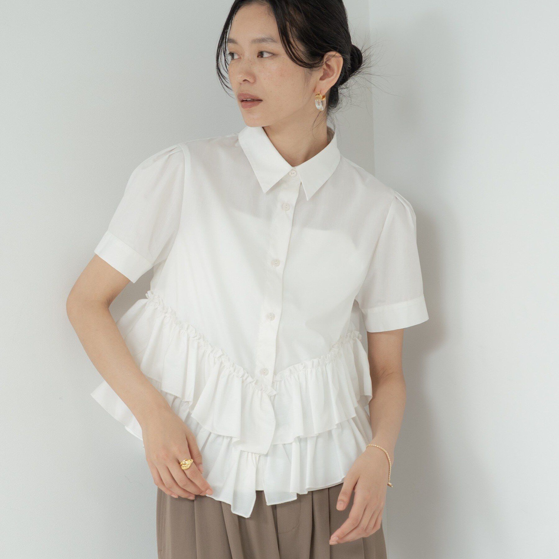 GALLEST「ティアードフリルヘムシャツ」|シャツ・ブラウス|