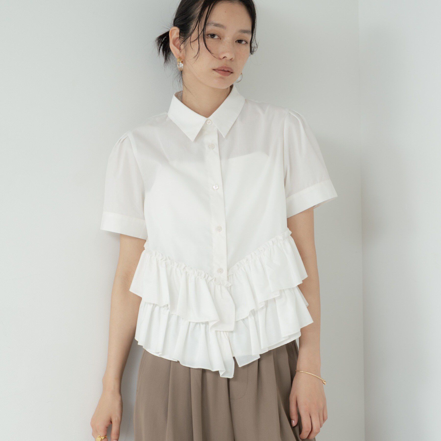 GALLEST「ティアードフリルヘムシャツ」|シャツ・ブラウス|