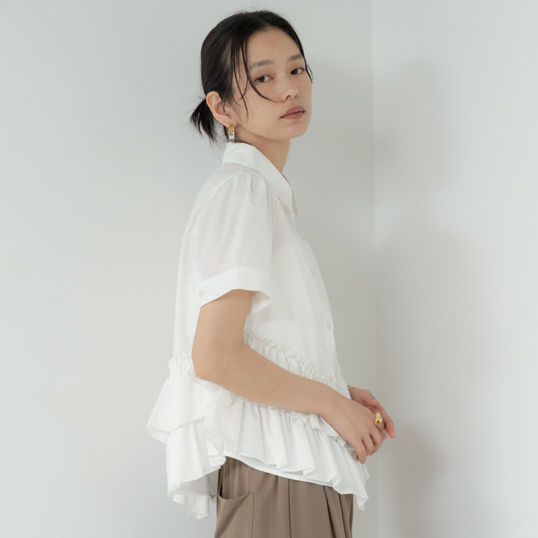 GALLEST「ティアードフリルヘムシャツ」|シャツ・ブラウス|