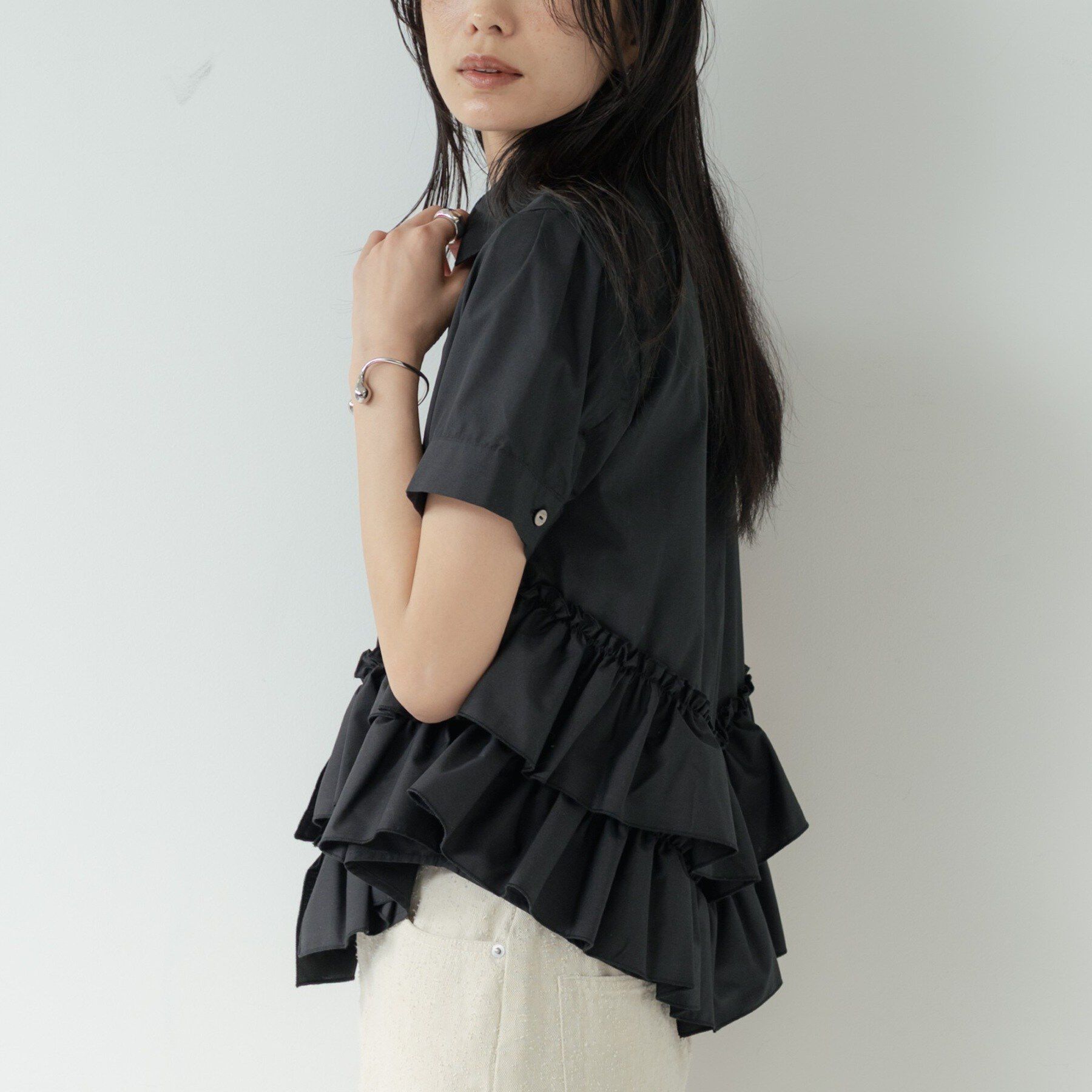 GALLEST「ティアードフリルヘムシャツ」|シャツ・ブラウス|