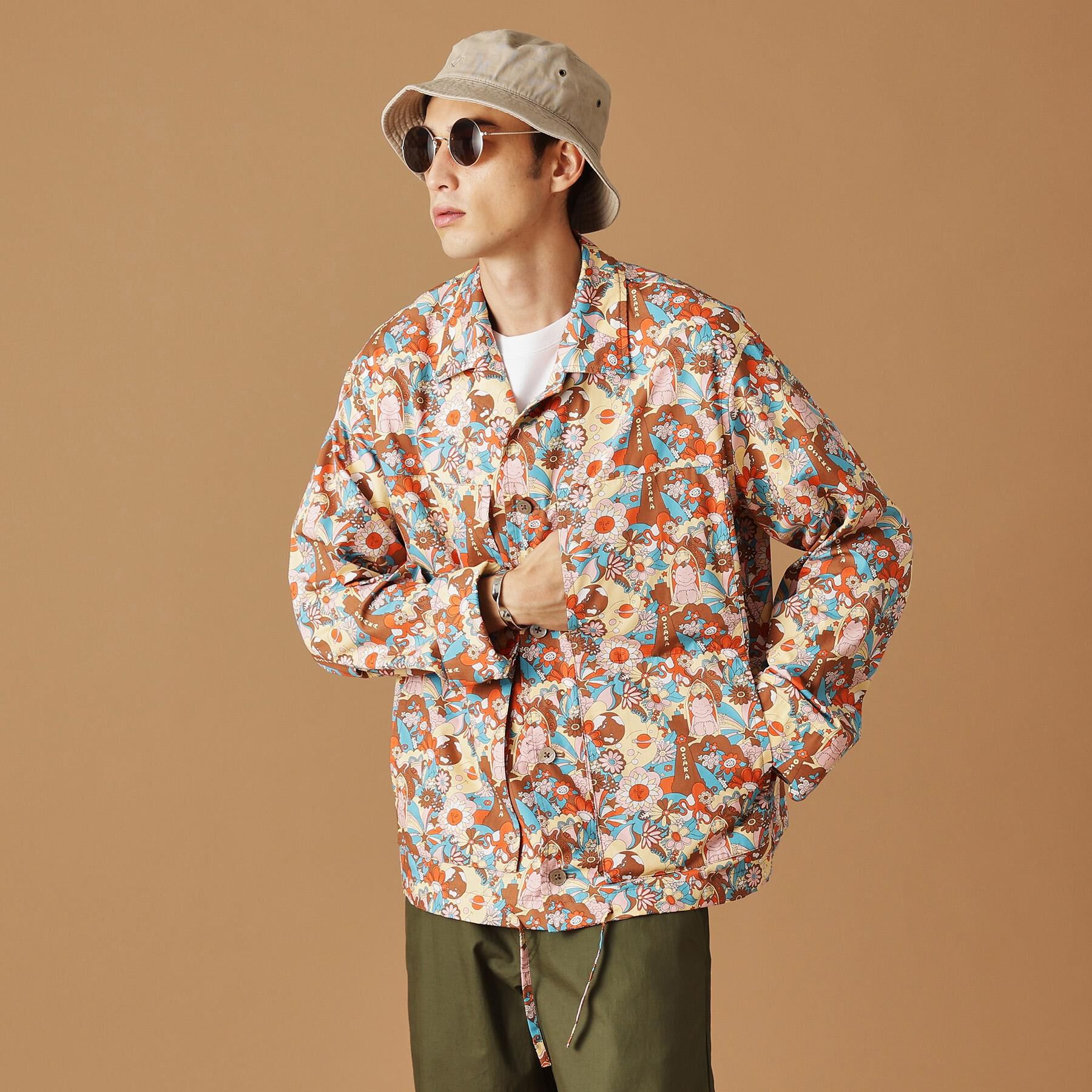 40CARATS&525「【Sサイズ～】ビリケンプリントシャツ地コーチジャケット」|ブルゾン・スタジャン|