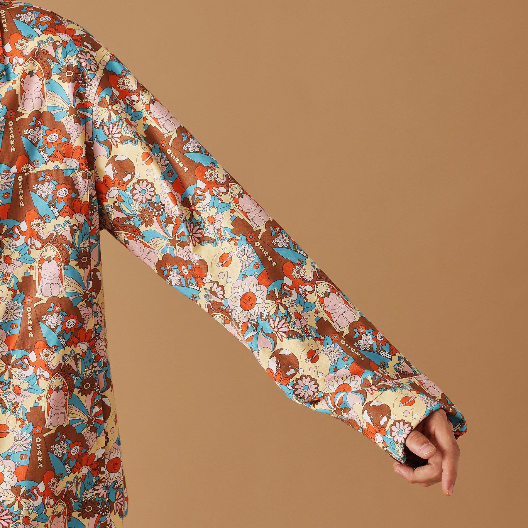 40CARATS&525「【Sサイズ～】ビリケンプリントシャツ地コーチジャケット」|ブルゾン・スタジャン|