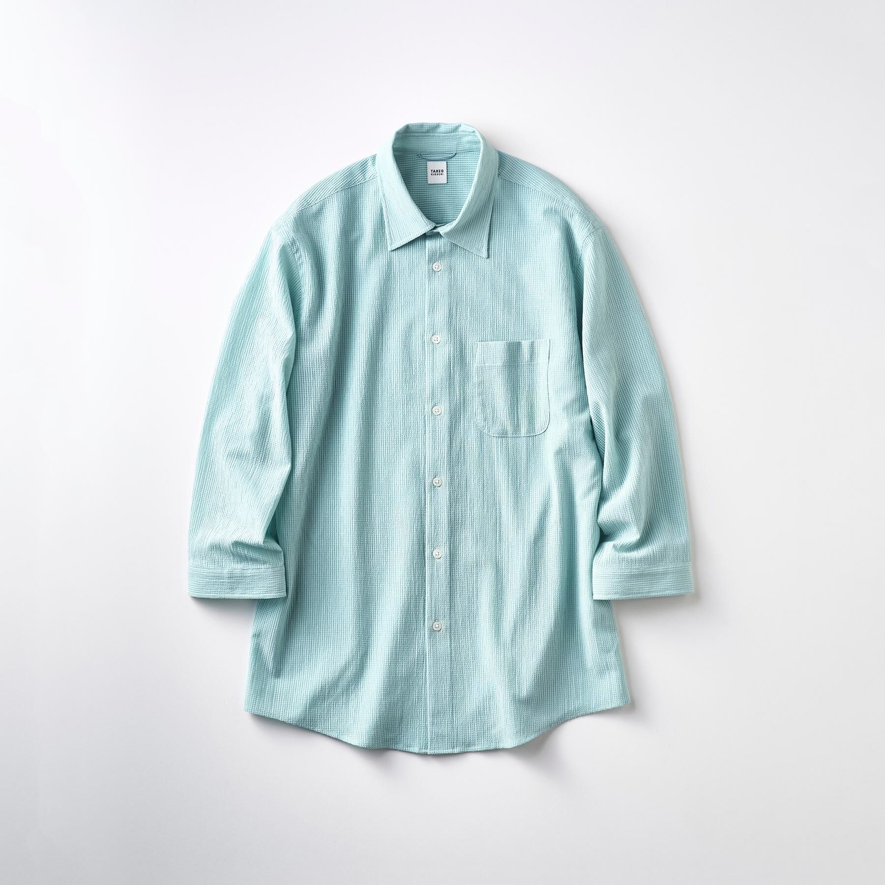 TAKEO KIKUCHI「【通気性】トリコットサッカー 7分袖シャツ」|シャツ・ブラウス|