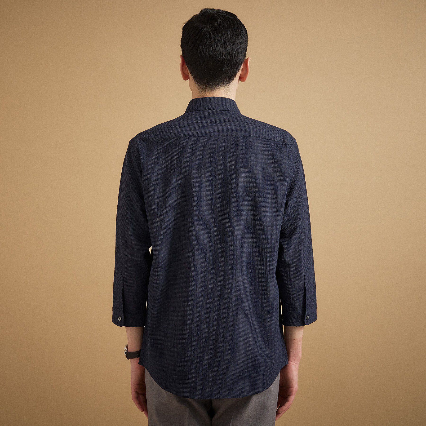 TAKEO KIKUCHI「【通気性】トリコットサッカー 7分袖シャツ」|シャツ・ブラウス|