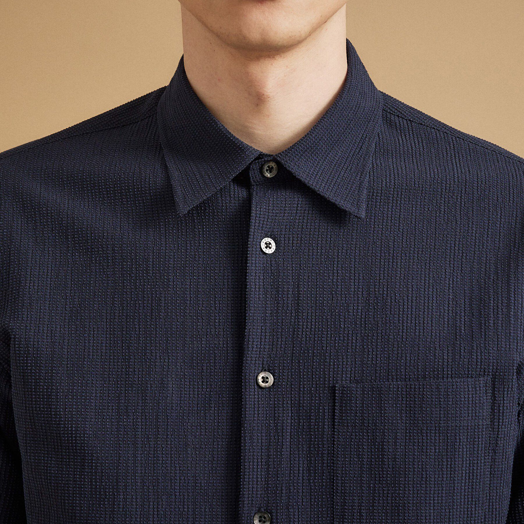 TAKEO KIKUCHI「【通気性】トリコットサッカー 7分袖シャツ」|シャツ・ブラウス|