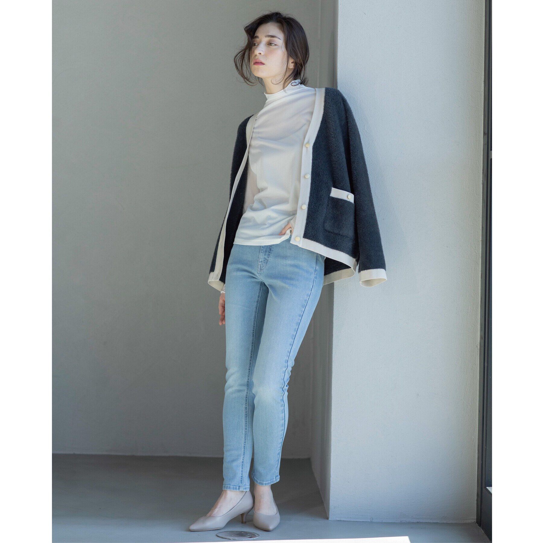 OPAQUE.CLIP「シアーメロウハイネックトップス【洗濯機洗い可】」|Tシャツ・カットソー|