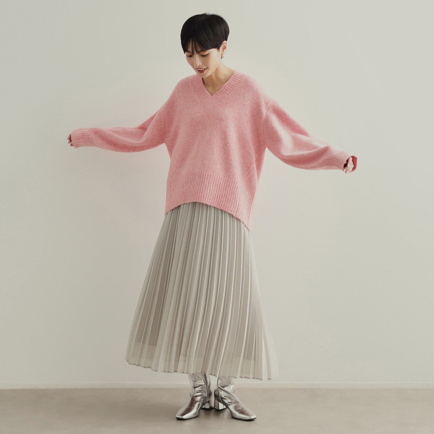 OPAQUE.CLIP「《通勤対応》シアーローンプリーツスカート【洗濯機洗い可】」|スカート|