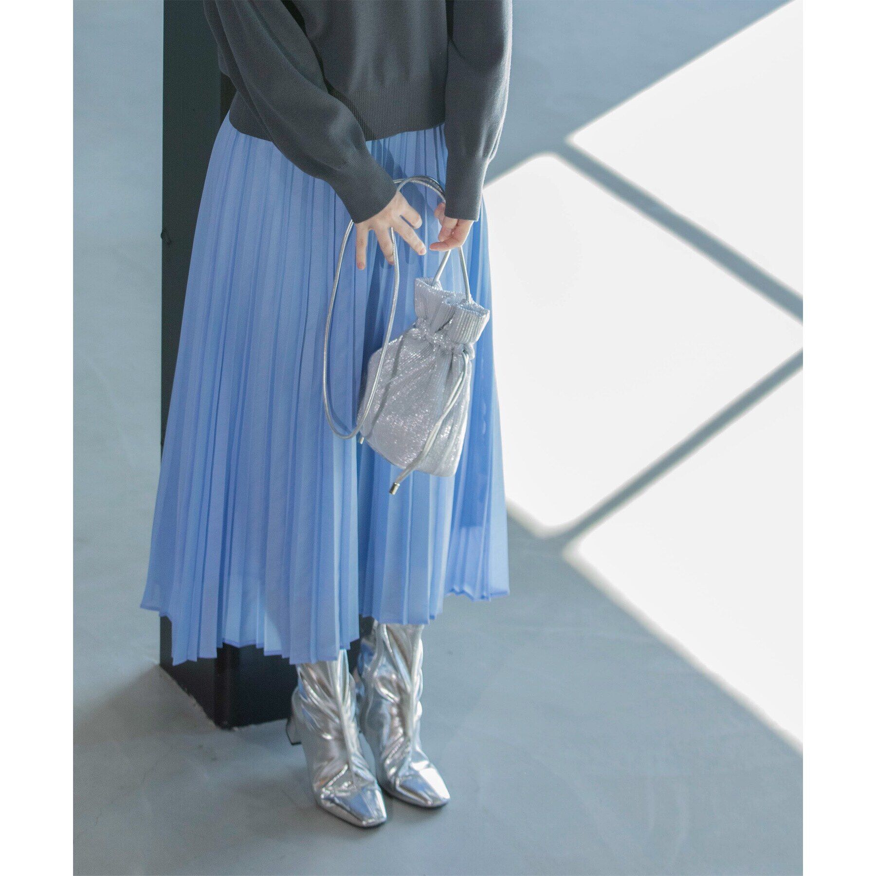 OPAQUE.CLIP「《通勤対応》シアーローンプリーツスカート【洗濯機洗い可】」|スカート|