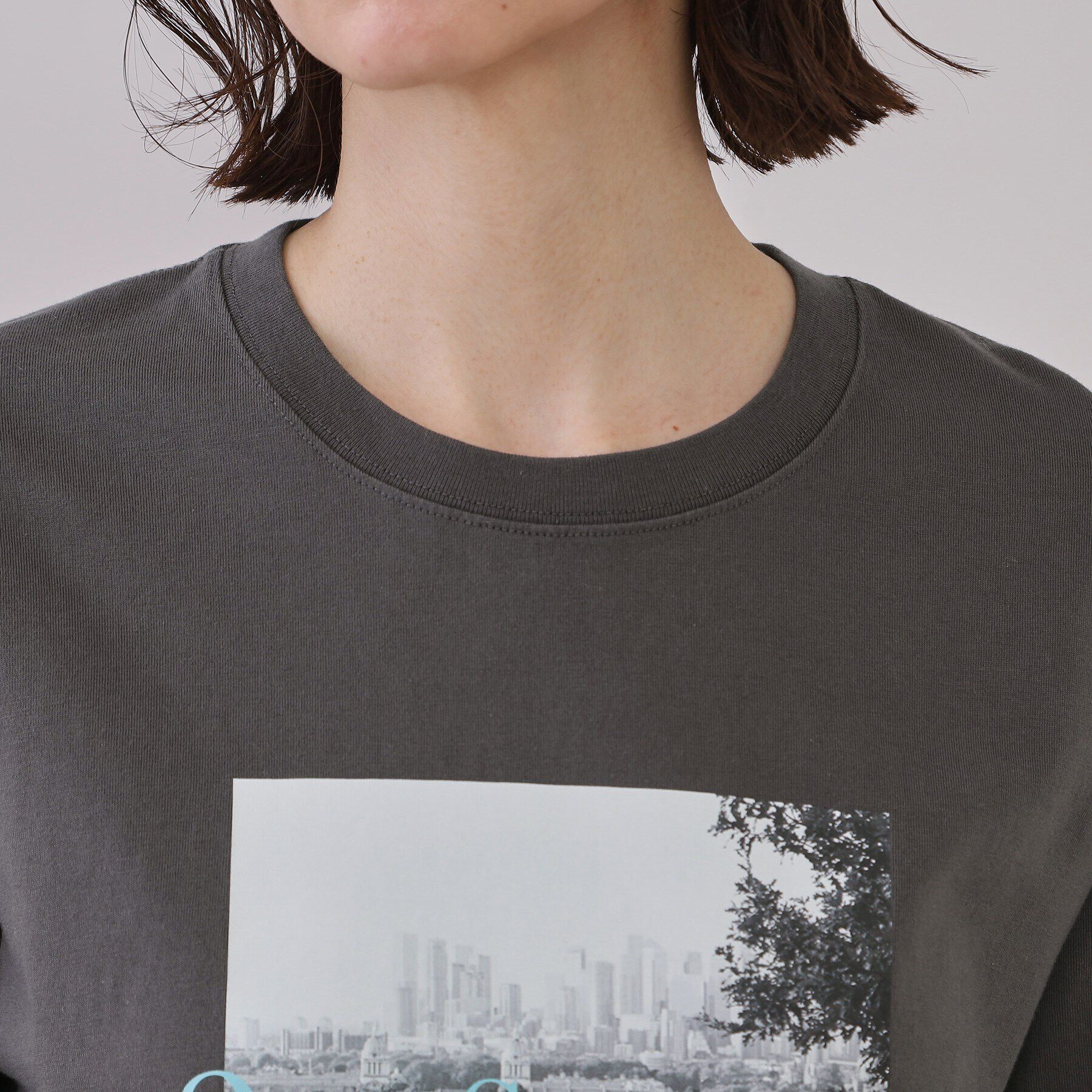 OPAQUE.CLIP「フォトプリントロングTシャツ【洗濯機洗い可】」|Tシャツ・カットソー|