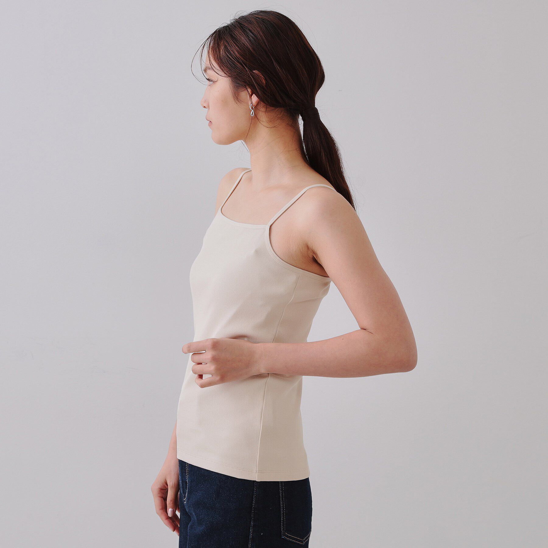 OPAQUE.CLIP「コットンリブキャミソール【洗濯機洗い可】」|キャミソール|