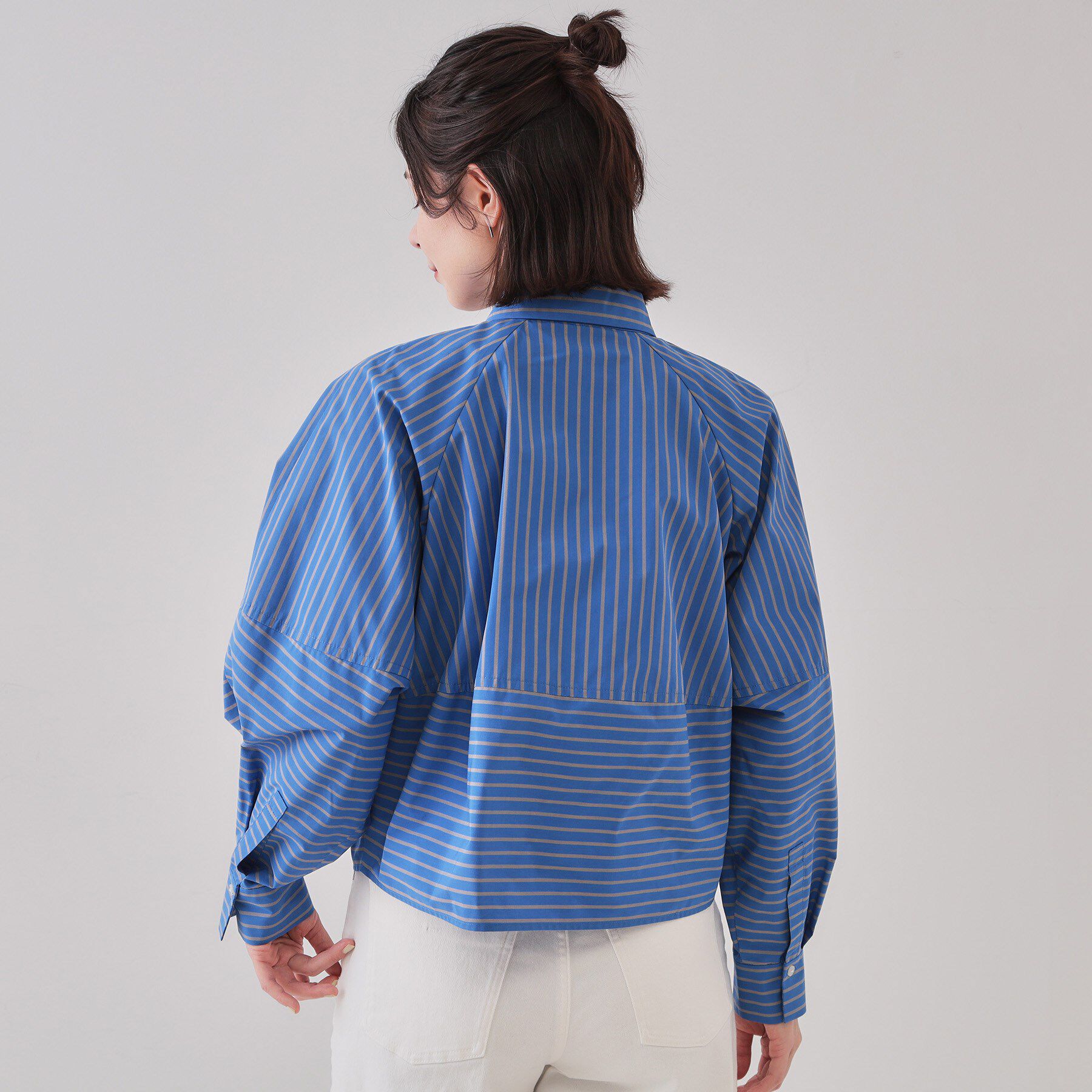 OPAQUE.CLIP「《andGIRL掲載》ストライプフォルムシャツ【洗濯機洗い可】」|シャツ・ブラウス|