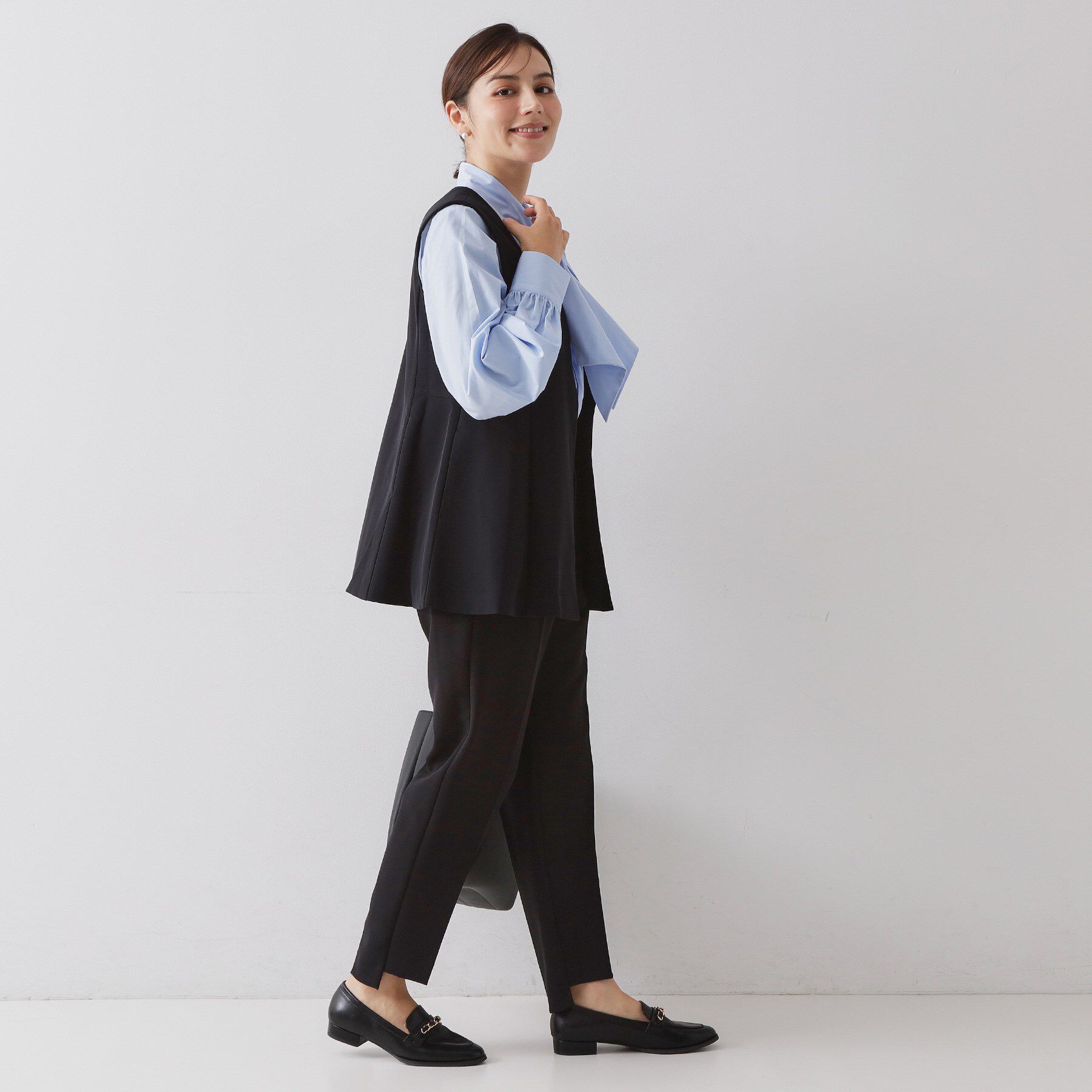 OPAQUE.CLIP「ペプラムジレ/セットアップ対応可【洗濯機OK】」|ベスト・ジレ|