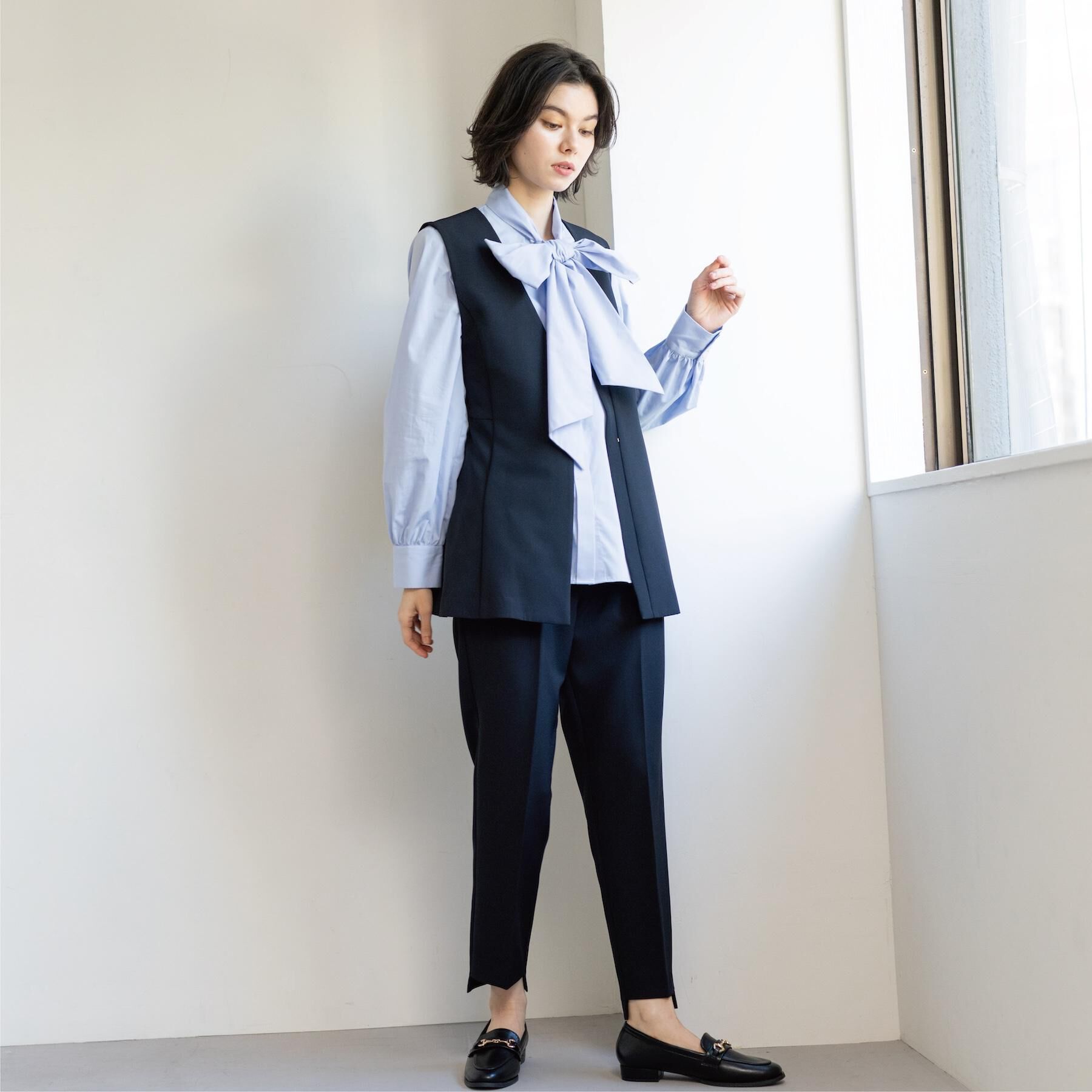 OPAQUE.CLIP「《通勤対応》ボウタイシャツブラウス【洗濯機OK】」|シャツ・ブラウス|