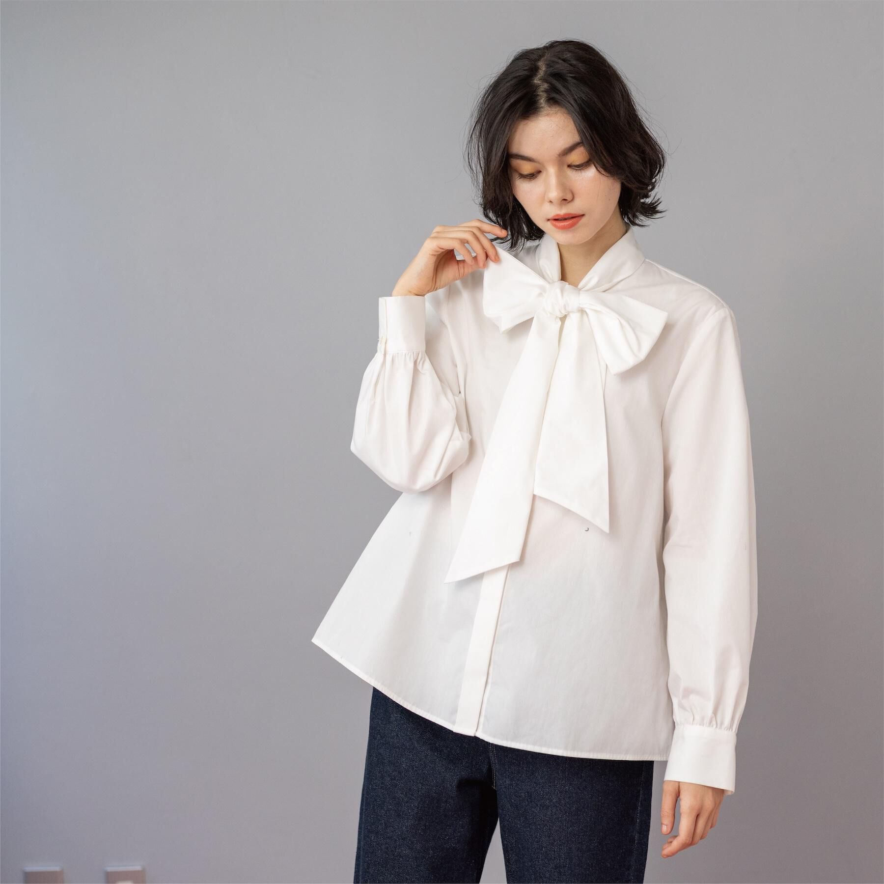 OPAQUE.CLIP「《通勤対応》ボウタイシャツブラウス【洗濯機OK】」|シャツ・ブラウス|