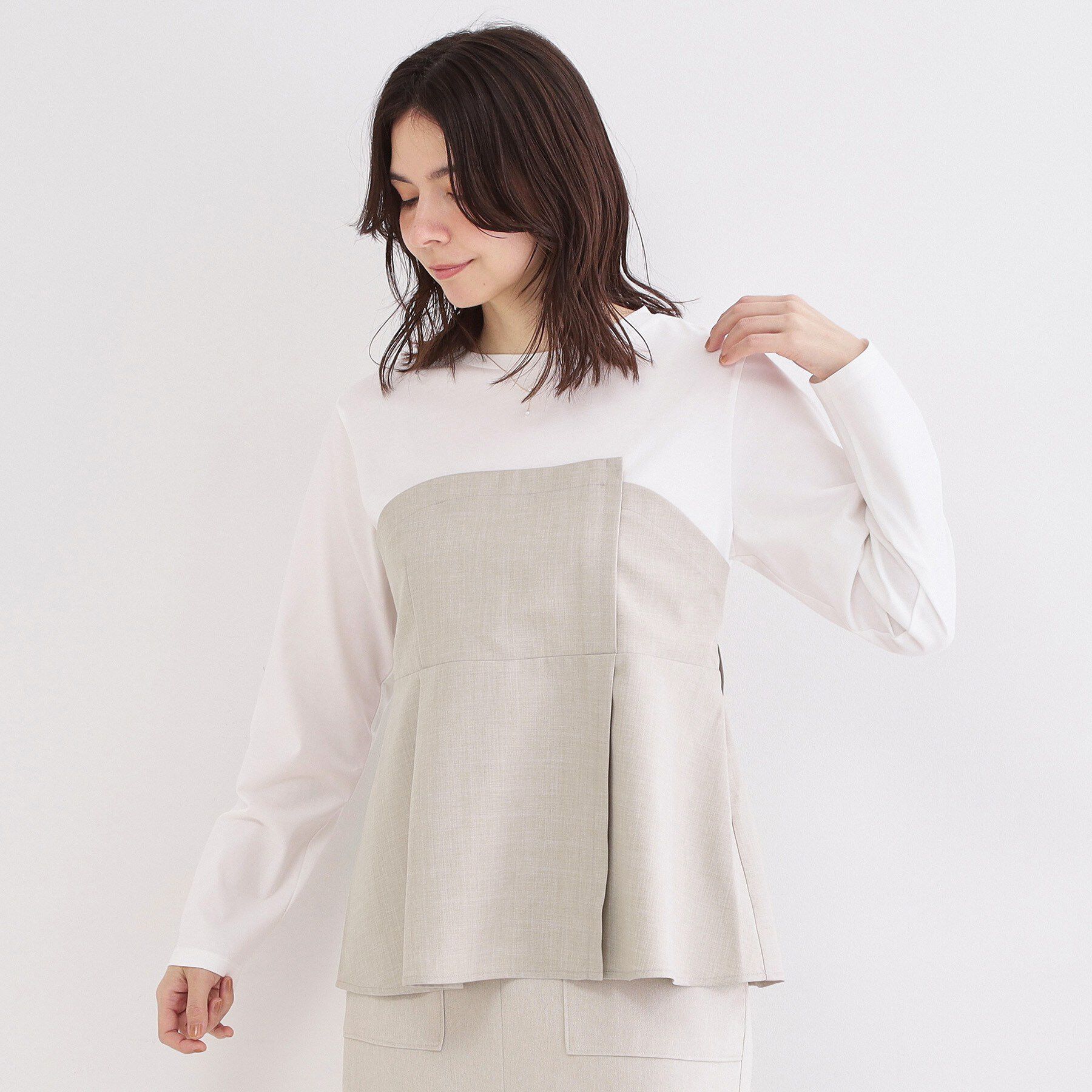 OPAQUE.CLIP「ビスチェドッキングカットソー【洗濯機OK】」|Tシャツ・カットソー|