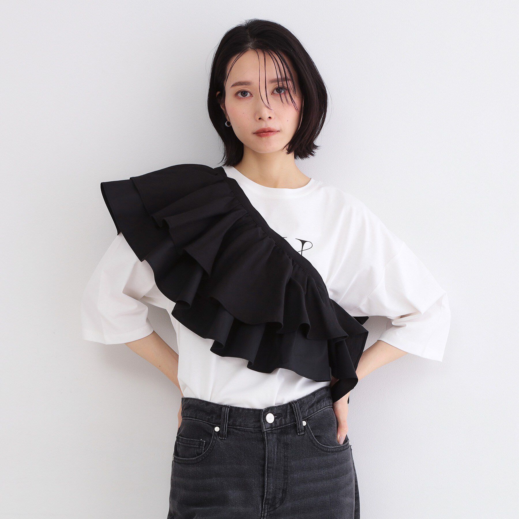 OPAQUE.CLIP「ラッフルフリルケープ【洗濯機OK】」|シャツ・ブラウス|