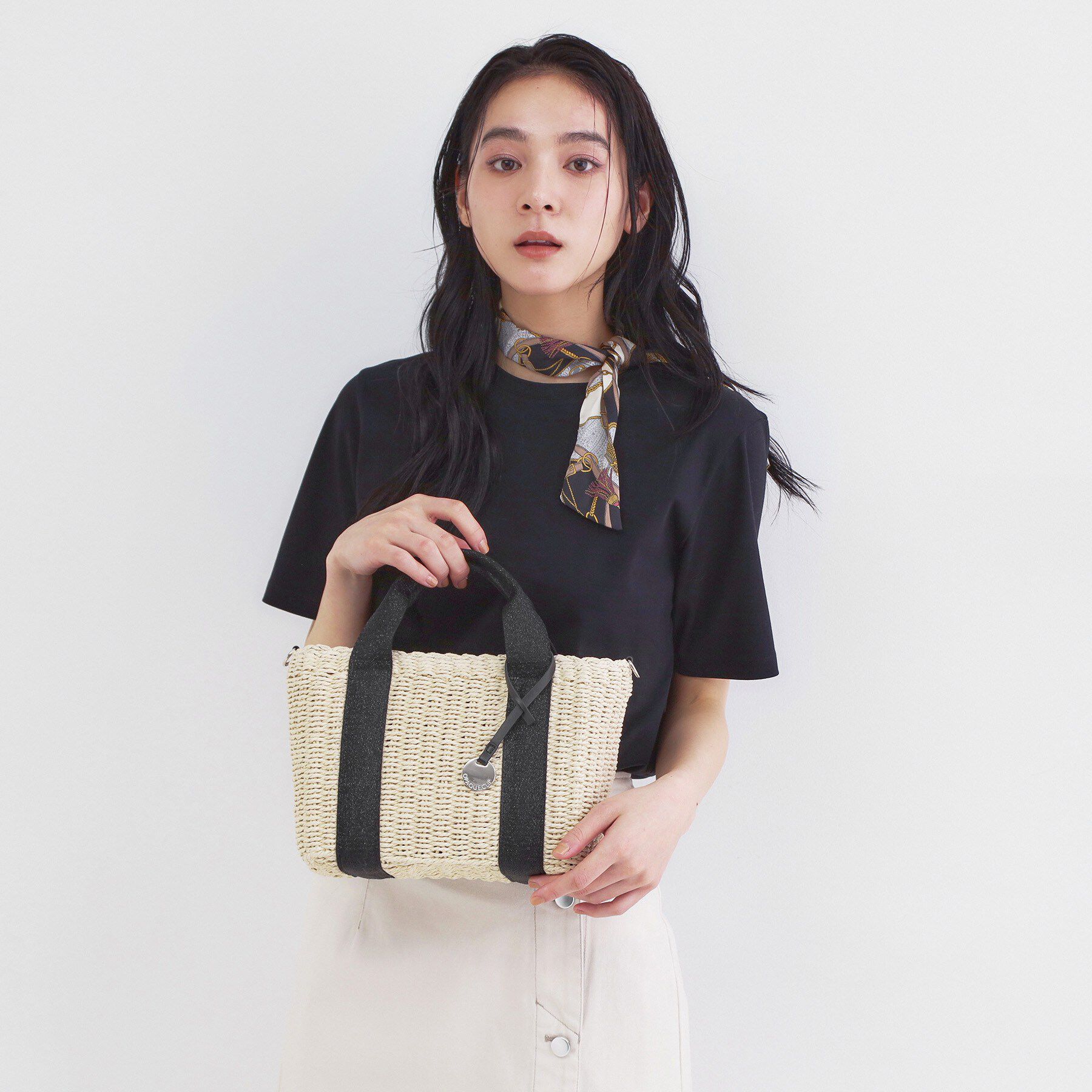 OPAQUE.CLIP「スクエアミドルペーパーかごバッグ【2WAY】」|トートバッグ|