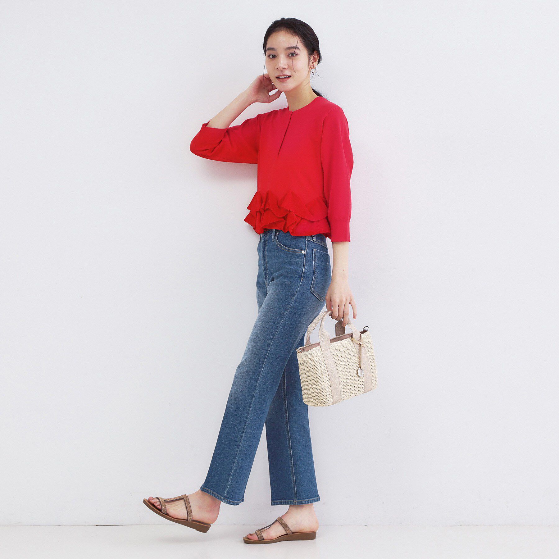 OPAQUE.CLIP「スクエアミドルペーパーかごバッグ【2WAY】」|トートバッグ|