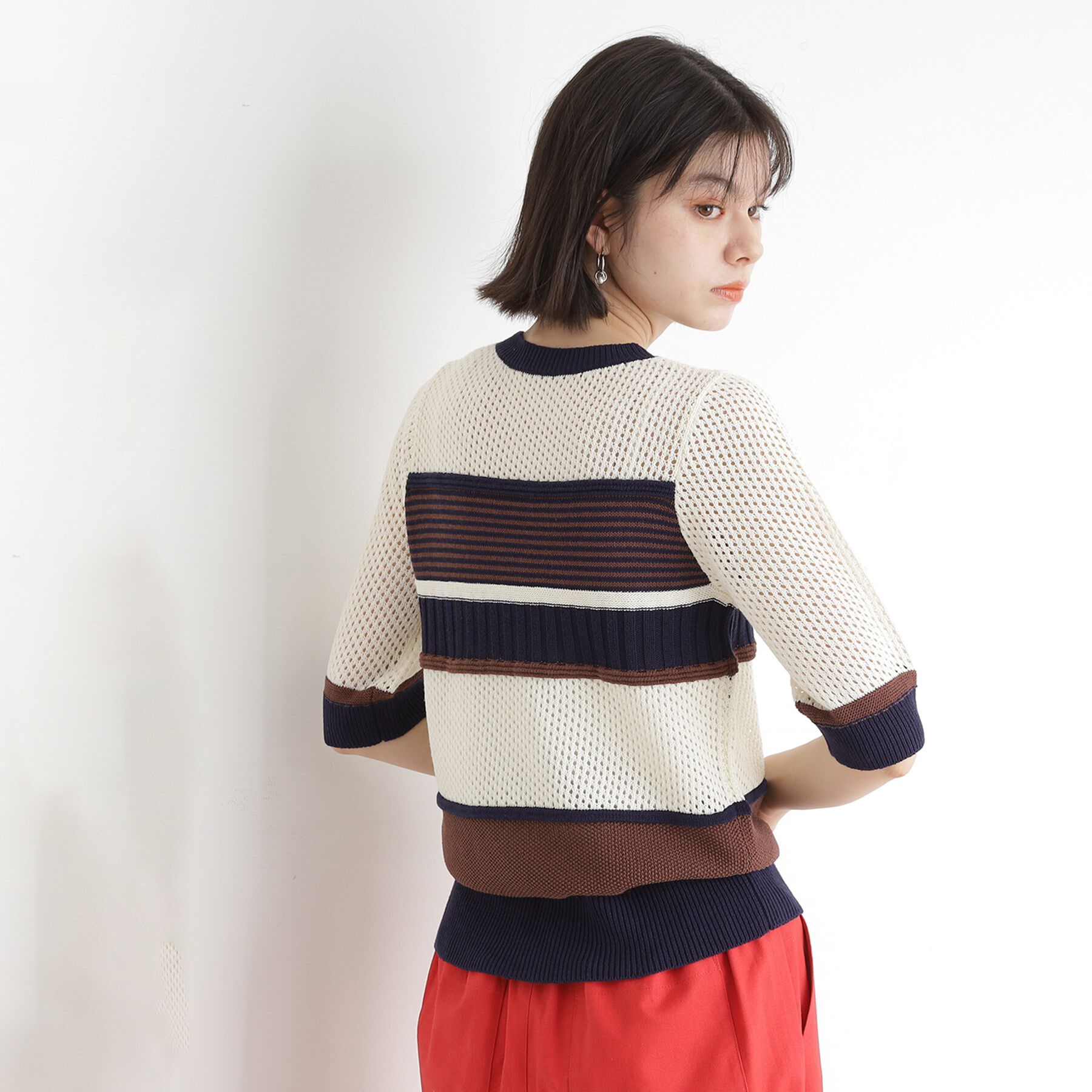 THE SHOP TK「マルチボーダートップス【洗える】」|ニット・セーター|