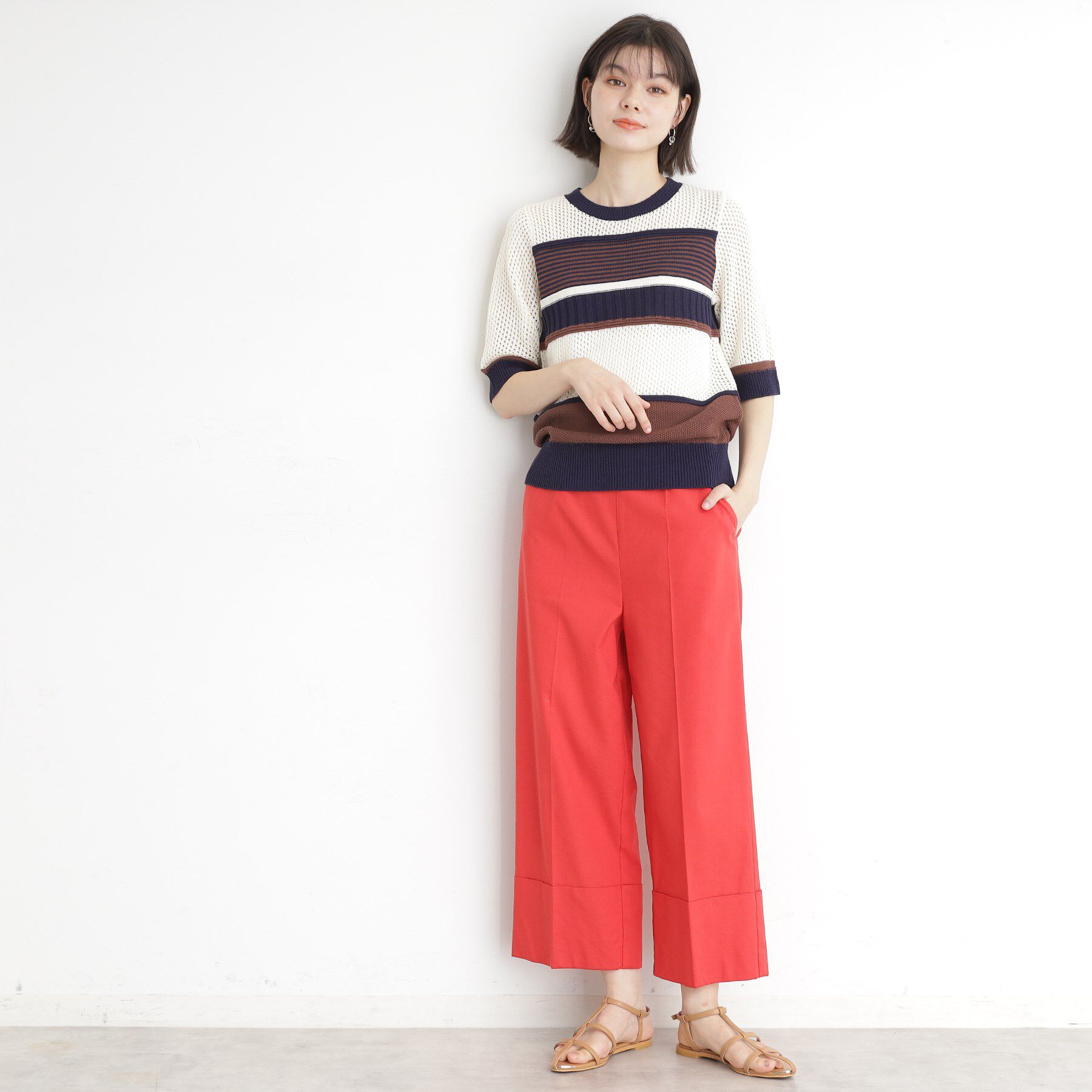 THE SHOP TK「マルチボーダートップス【洗える】」|ニット・セーター|