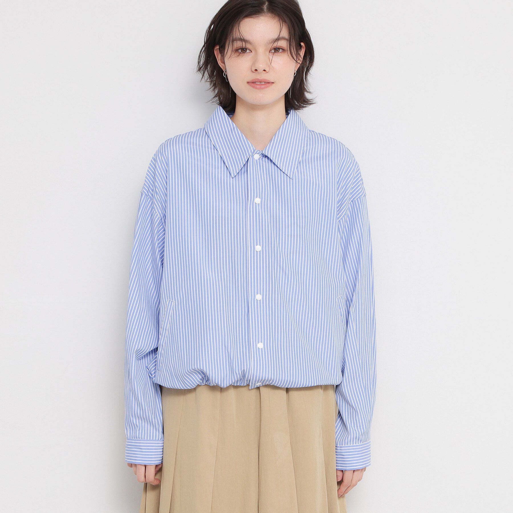 THE SHOP TK「ショート丈シャツブルゾン」|ブルゾン・スタジャン|