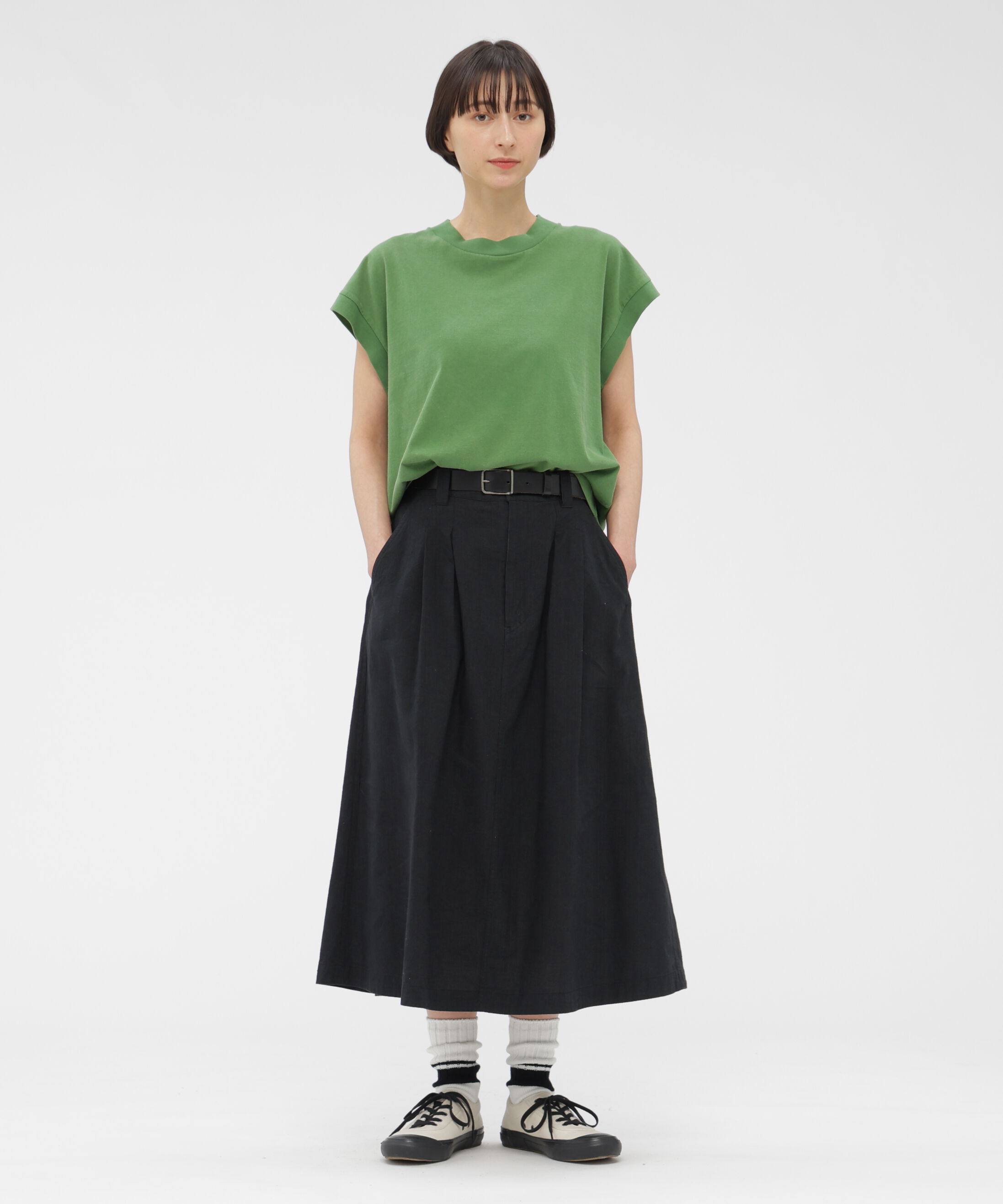 MHL.「FADED LINEN COTTON PLAINWEAVE SKIRT」|スカート|