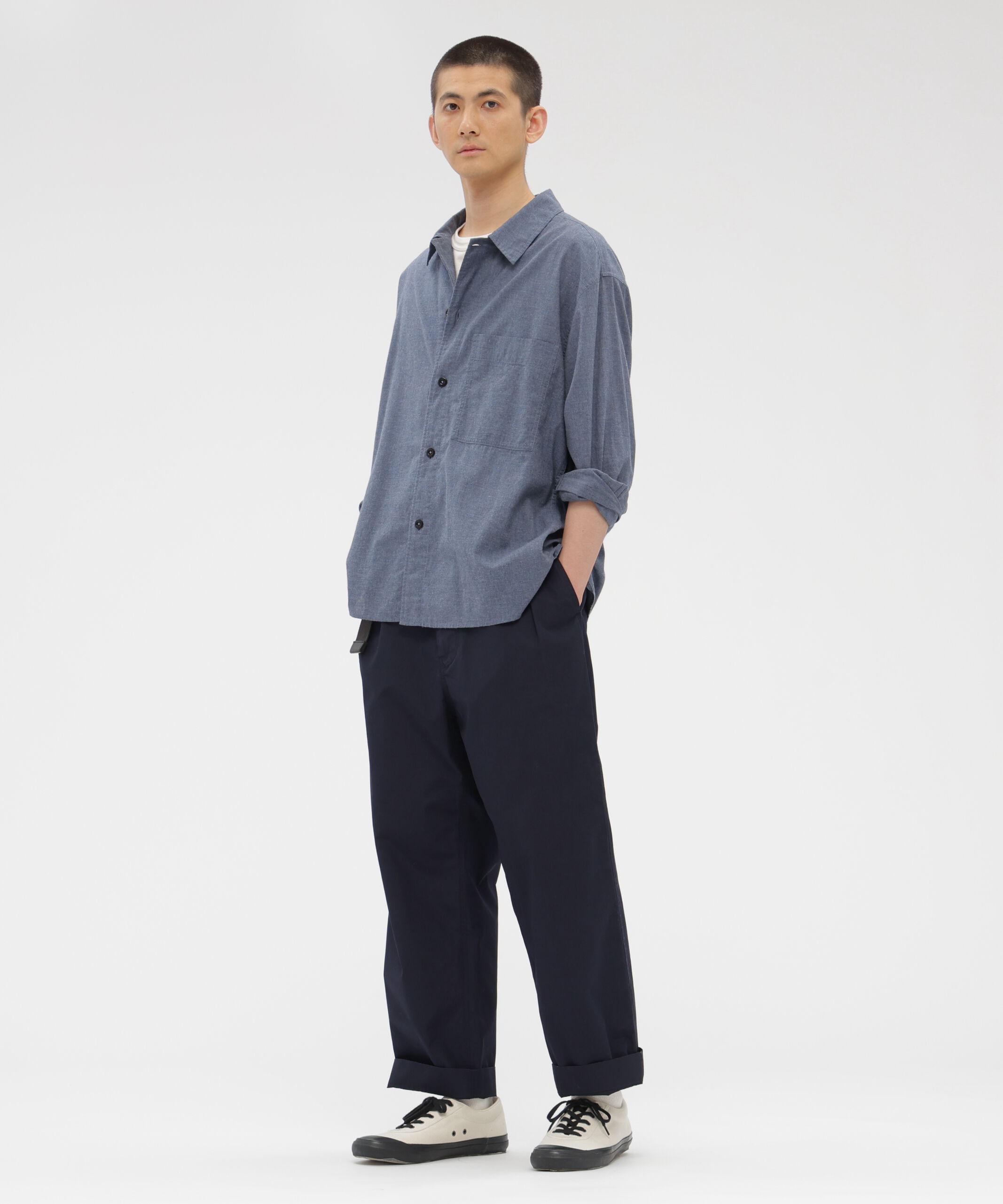 MHL.「FINE COMPACT COTTON POPLIN TROUSERS」|その他|DARK NAVY1