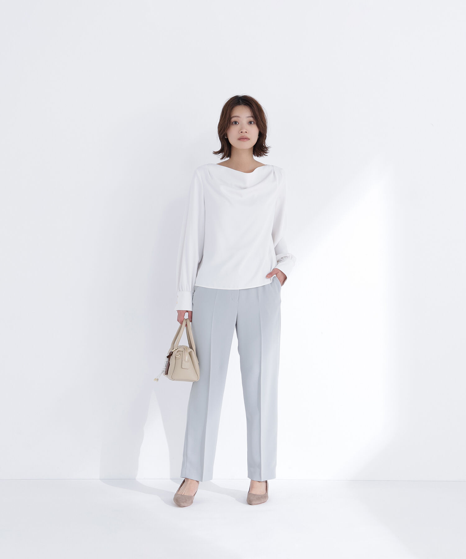  「ドレープネックブラウス」|シャツ・ブラウス|