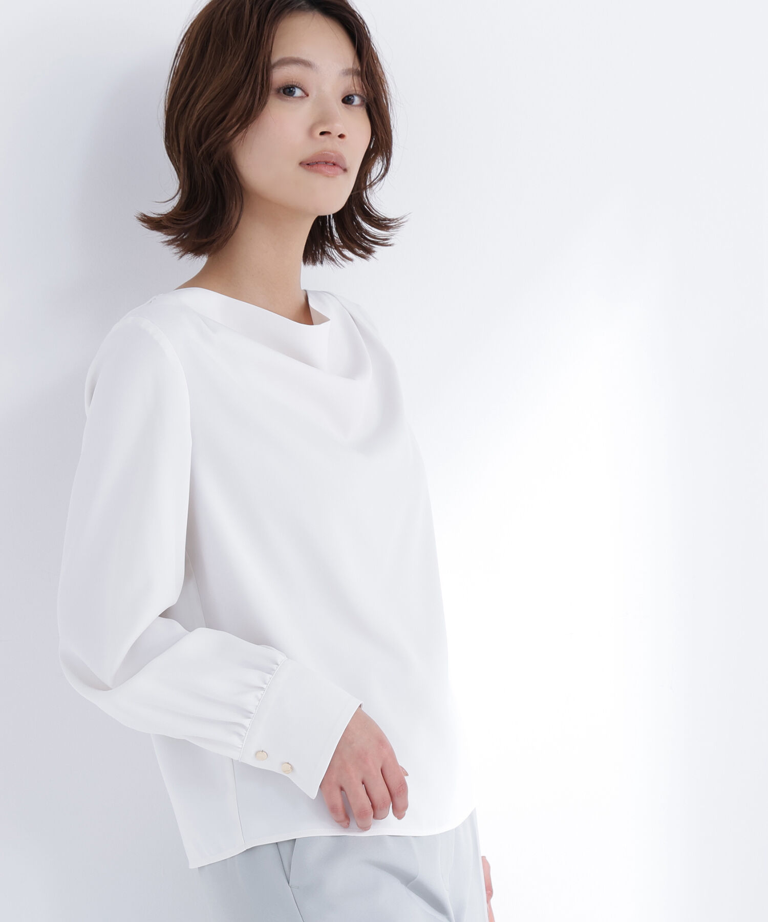  「ドレープネックブラウス」|シャツ・ブラウス|