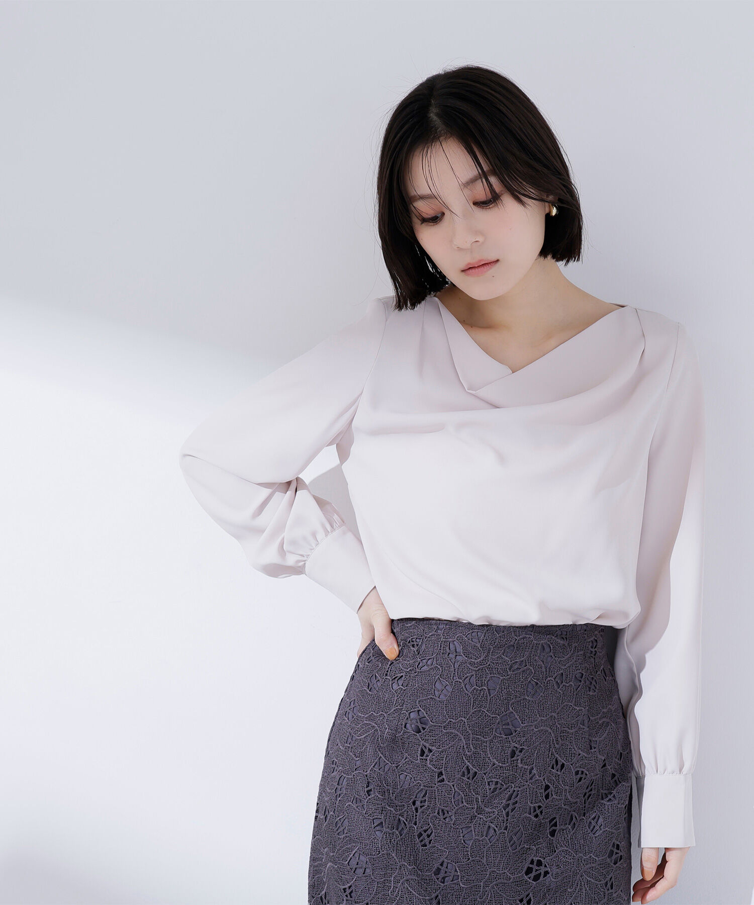  「ドレープネックブラウス」|シャツ・ブラウス|