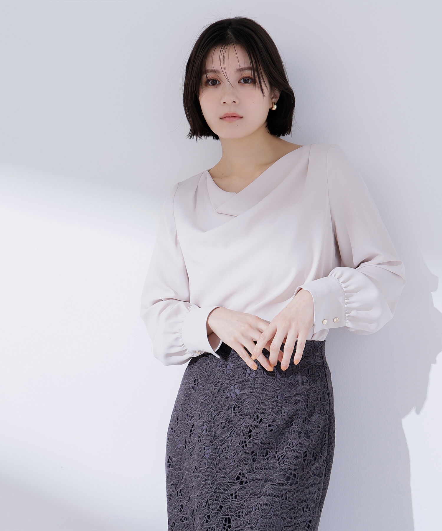  「ドレープネックブラウス」|シャツ・ブラウス|